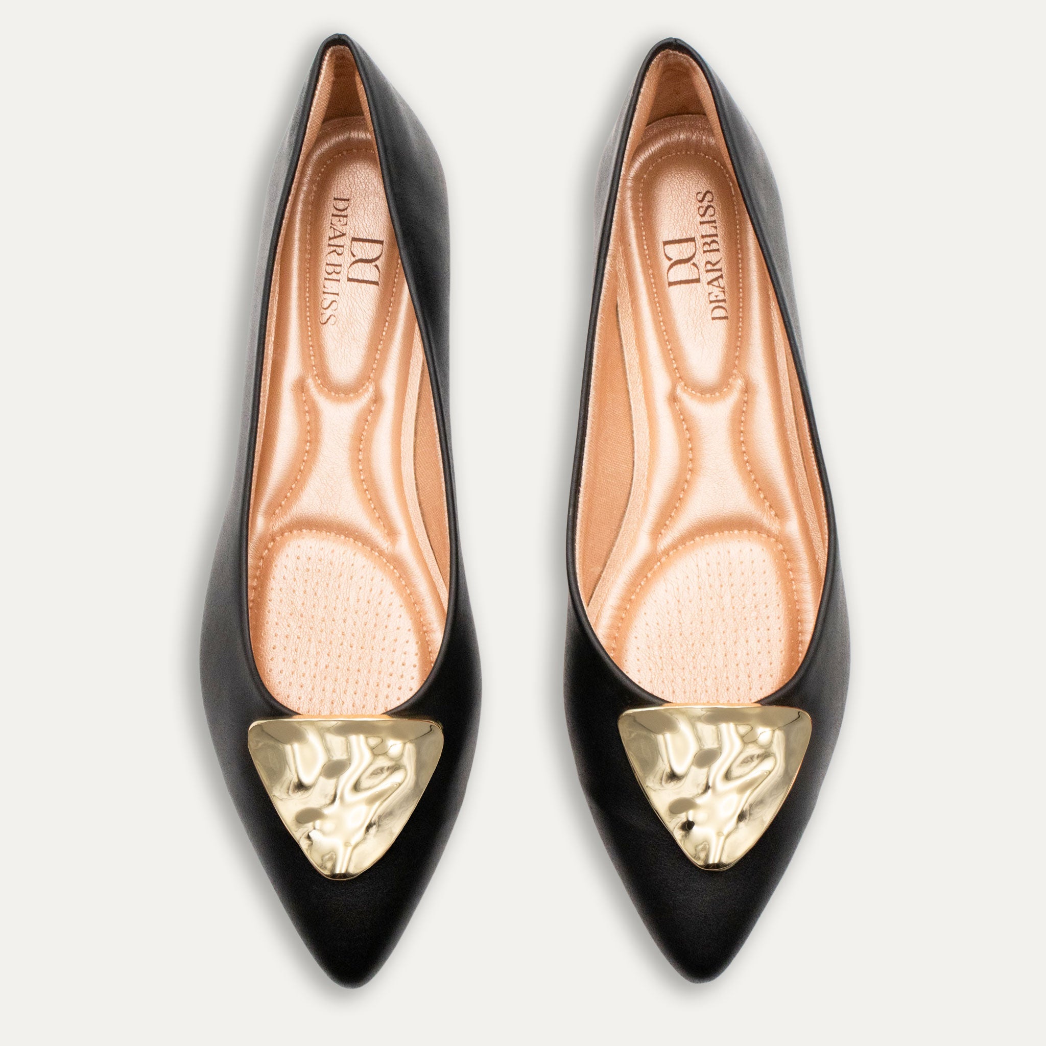 Elena Pointed Toe Flats Black