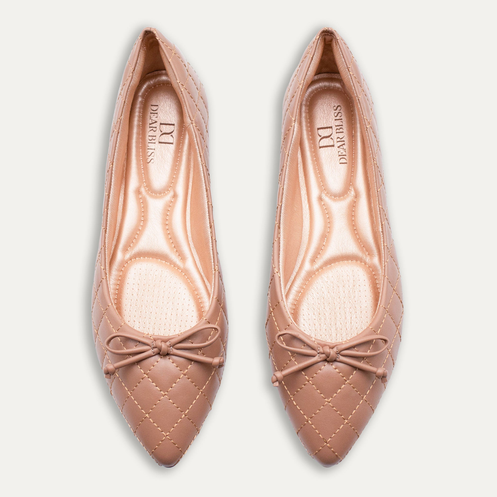 Adriana Bow Pointed Toe Flats Tan