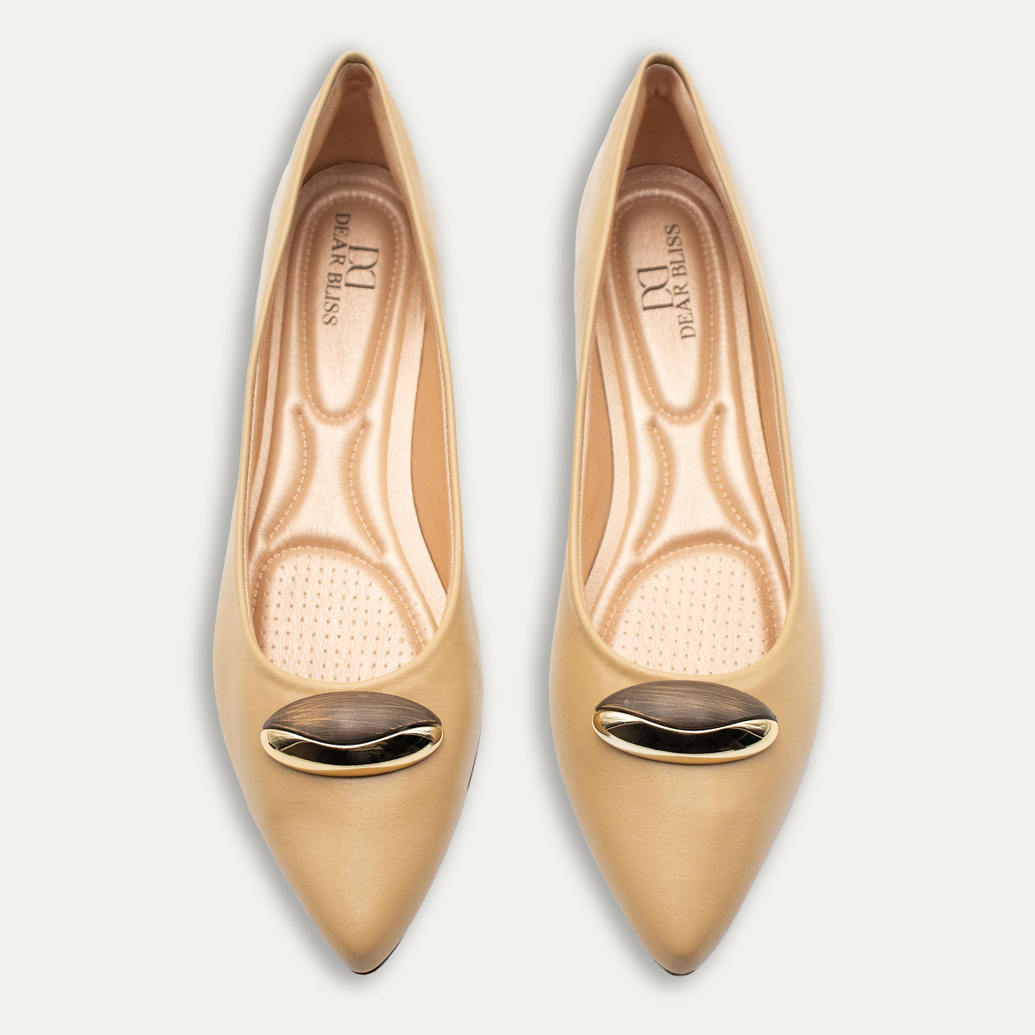 Evita Caramel Pointed Toe Flats