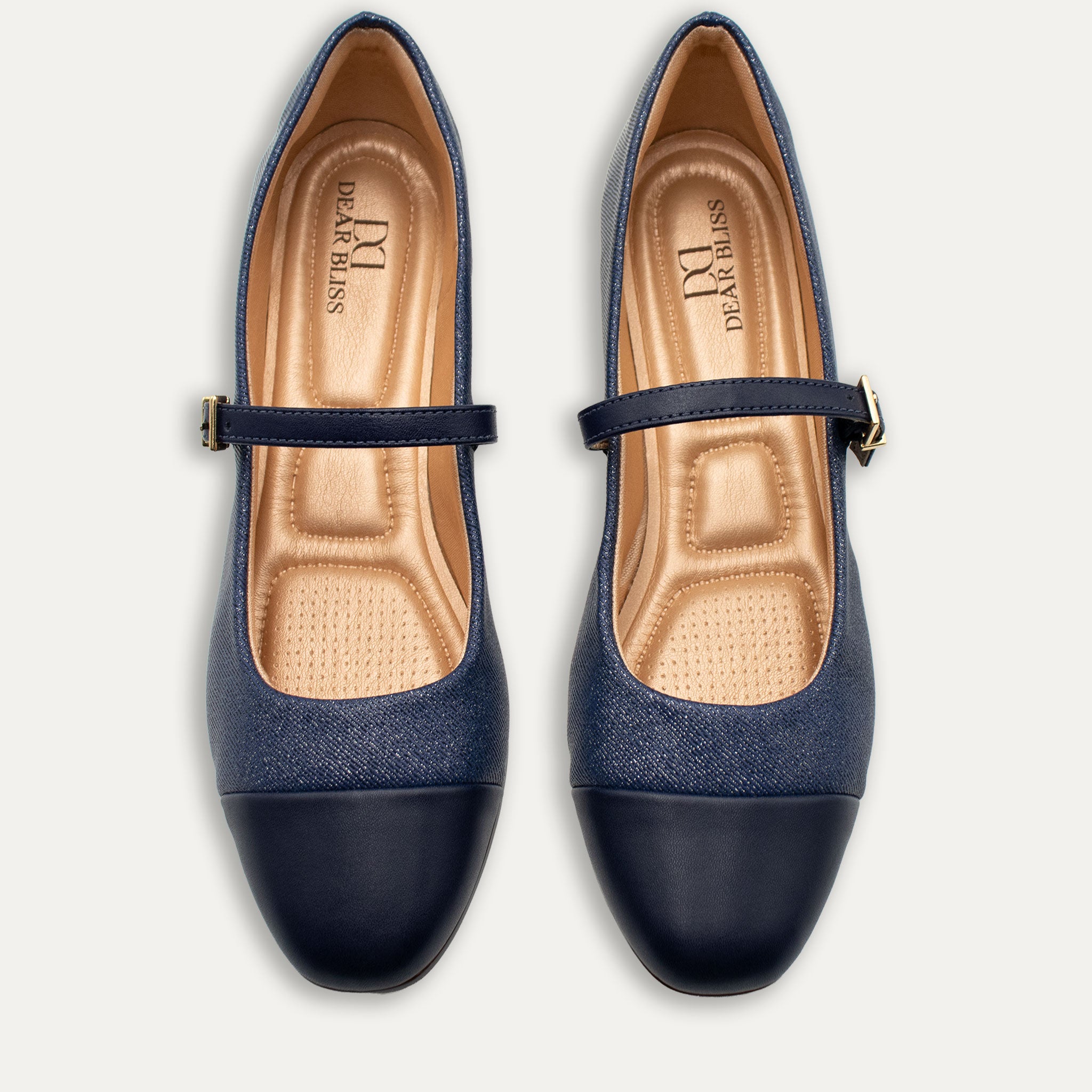Mila Jeans Azul Mary Jane Ballet Flats