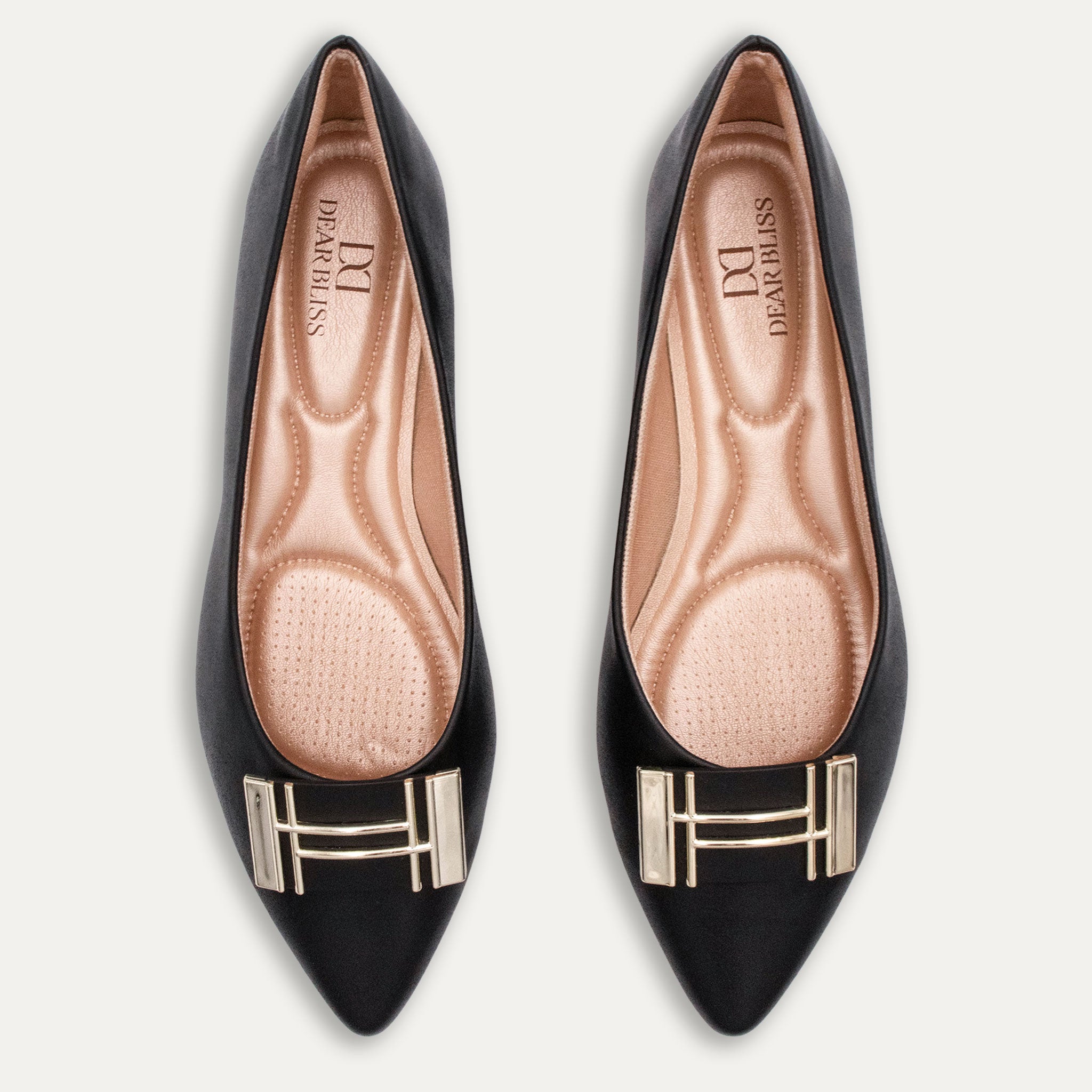 Analia Pointed Toe Flats Black