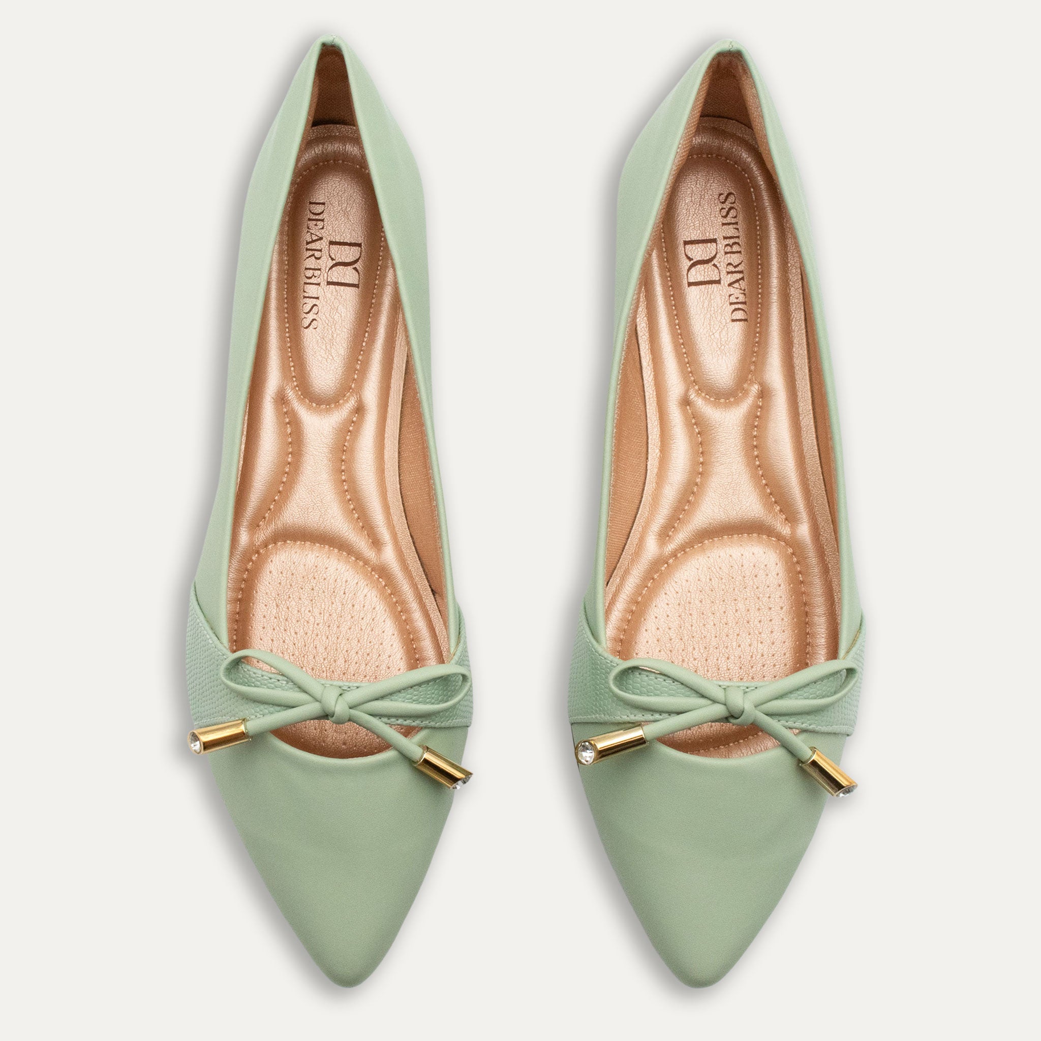 Josefina Pointed Toe Flats Matcha