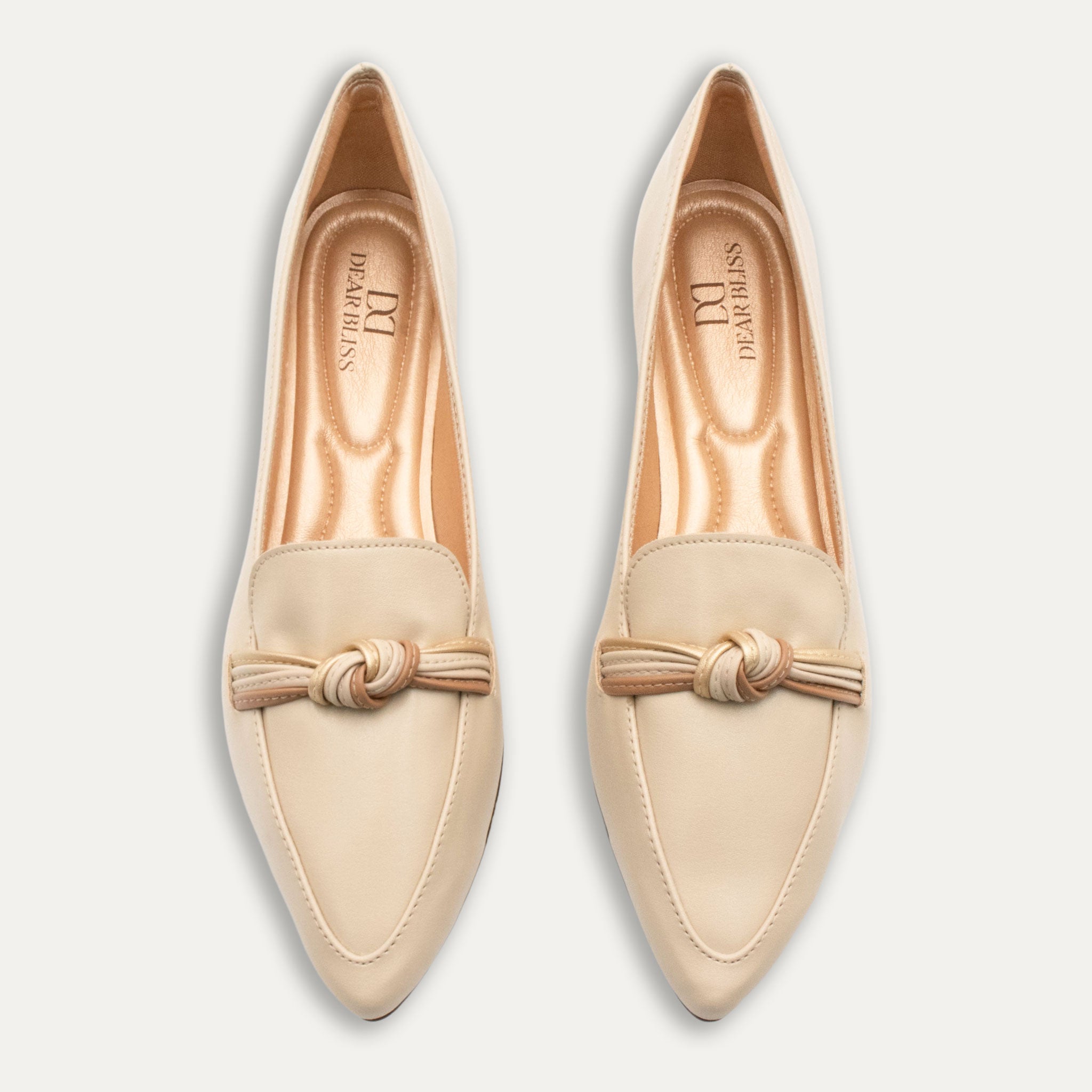 Leandra Cream Knotted Loafers