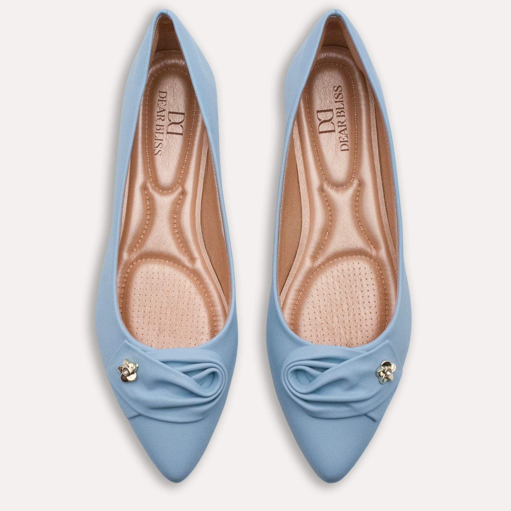 Carmen Pointed Toe Flats Blue