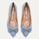 Julieta Crystal Lazo Pointed Toe Flats Blue