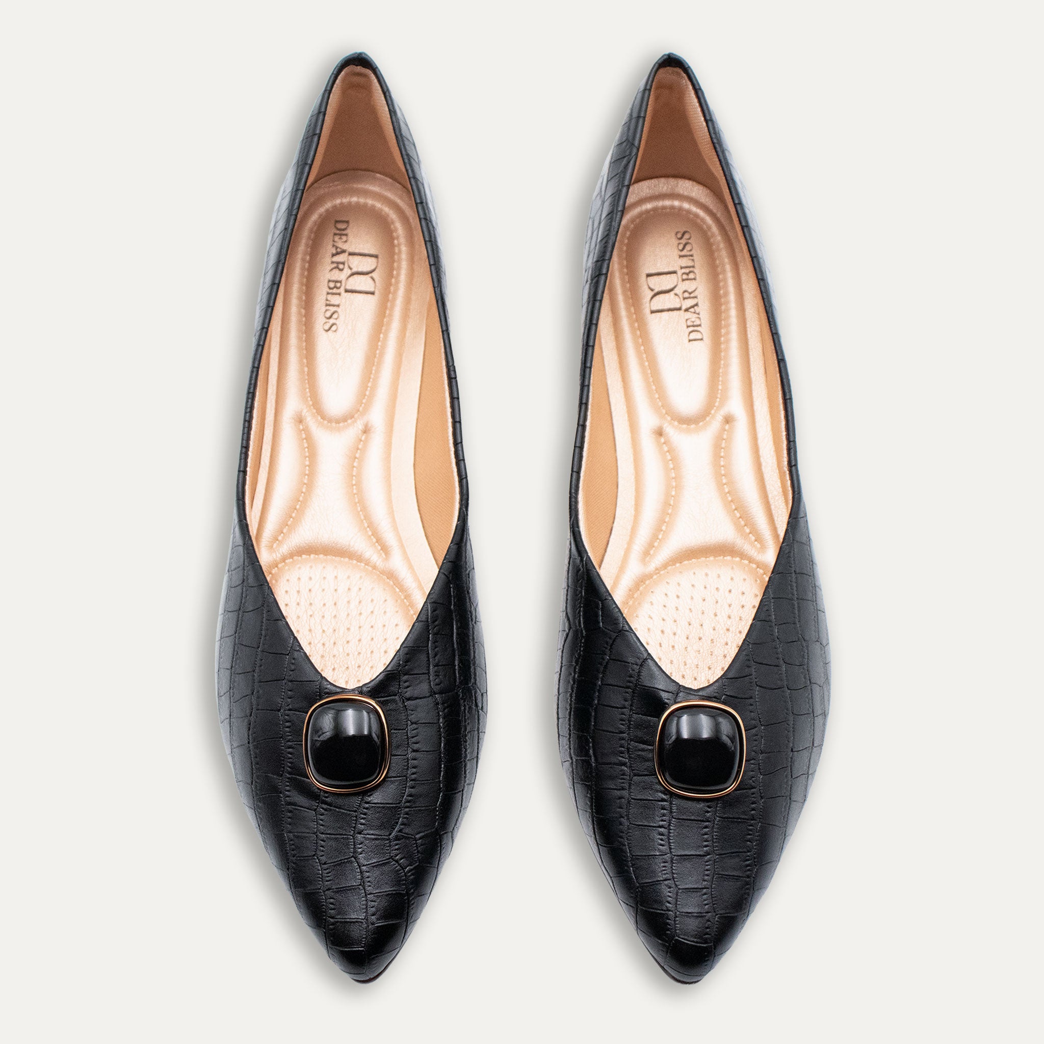 Antonia Black Pointed Toe Flats