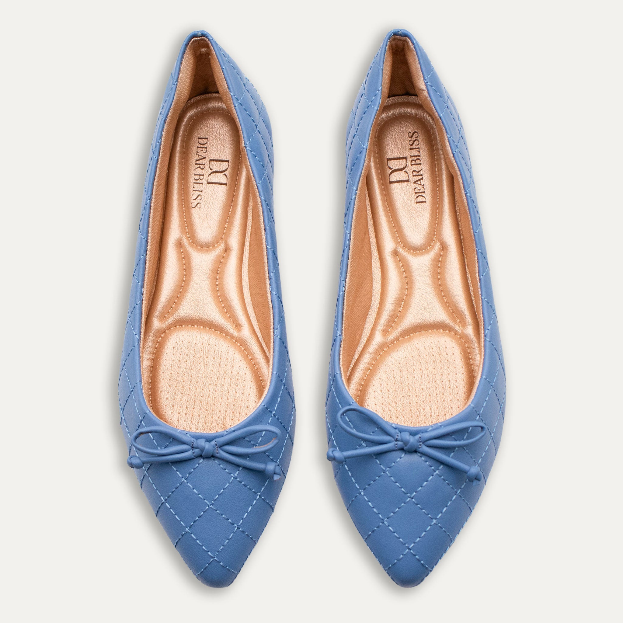 Adriana Bow Pointed Toe Flats Sky