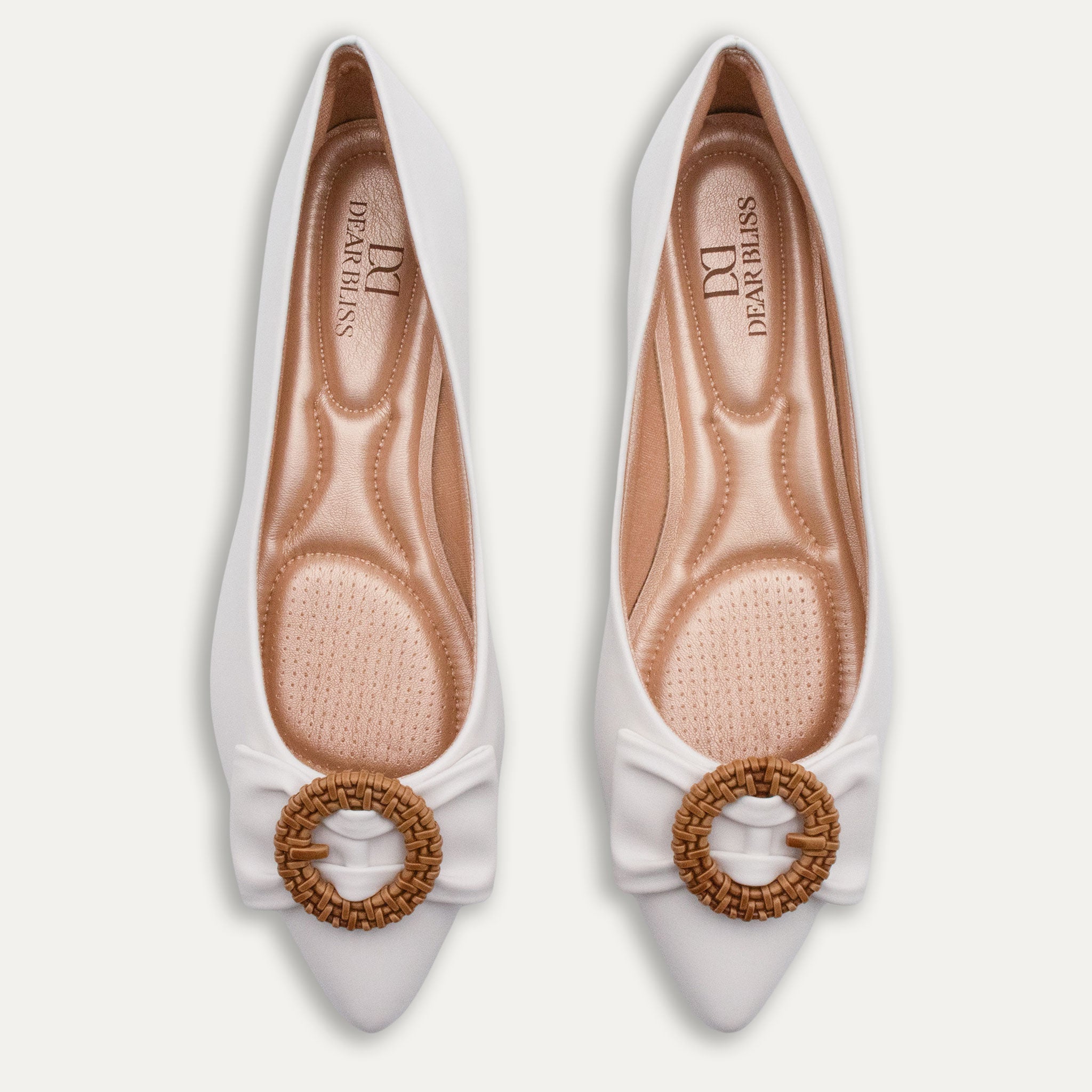 Tatiana Pointed Toe Flats White