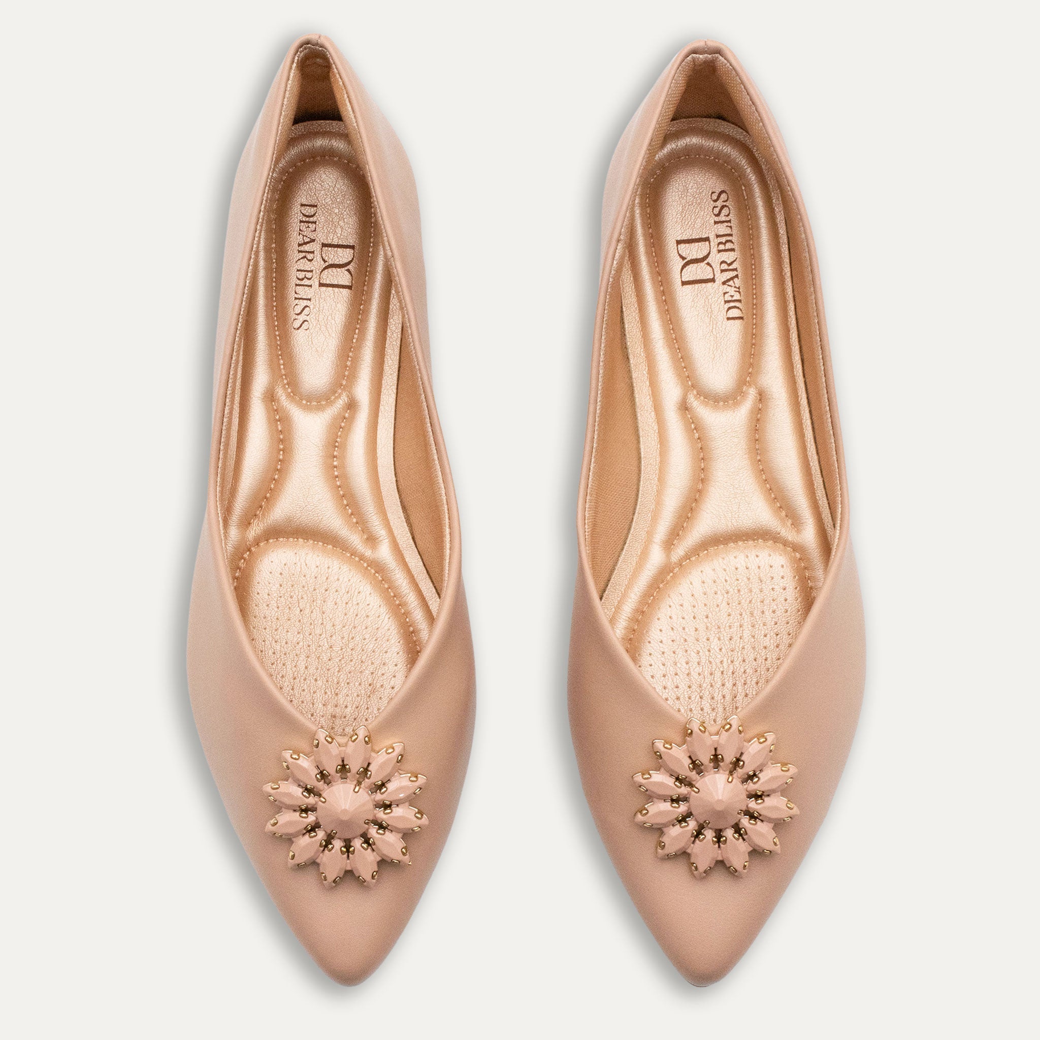 Estela Pointed Toe Flats Pele