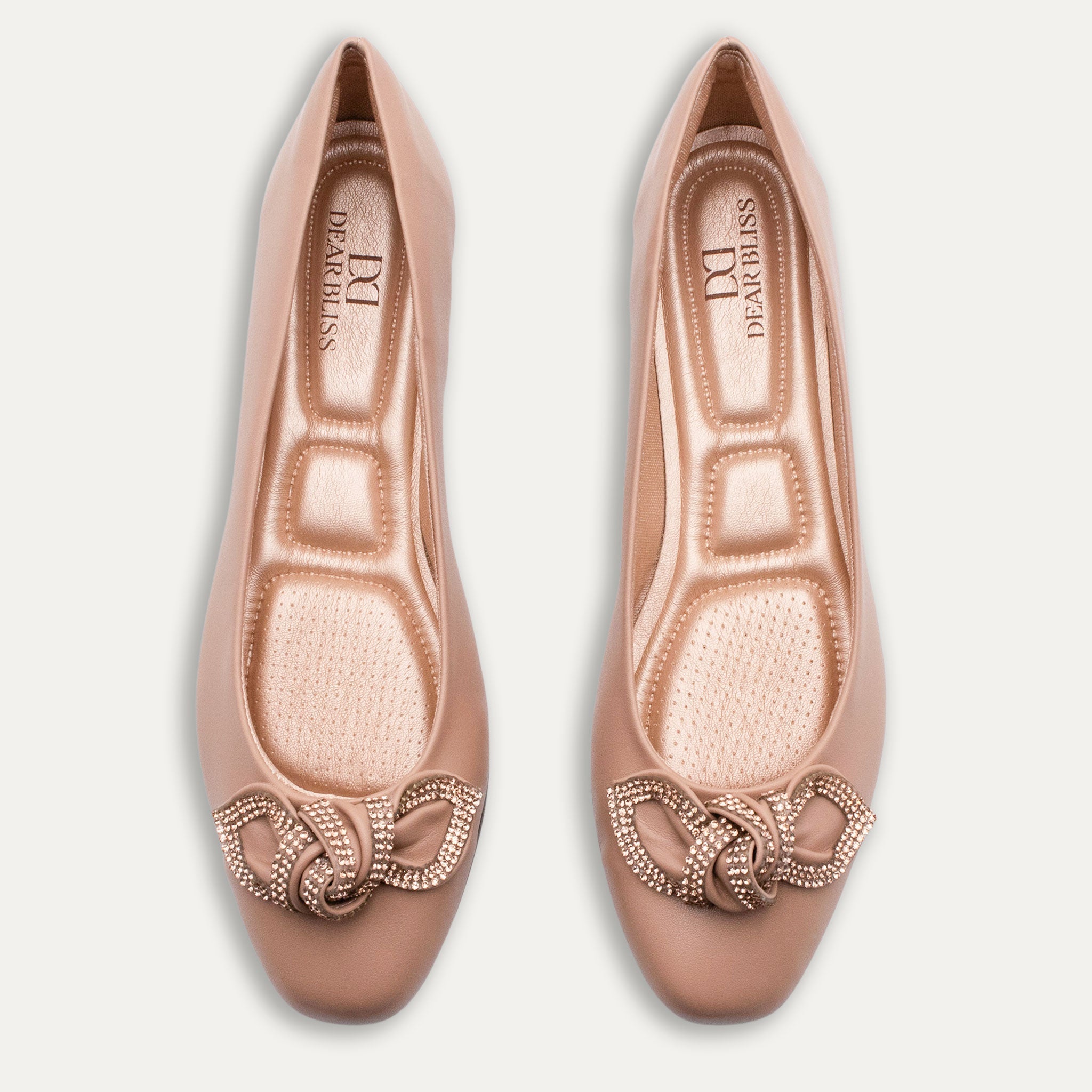 Catalina Crystal Bow Ballet Flats Antique