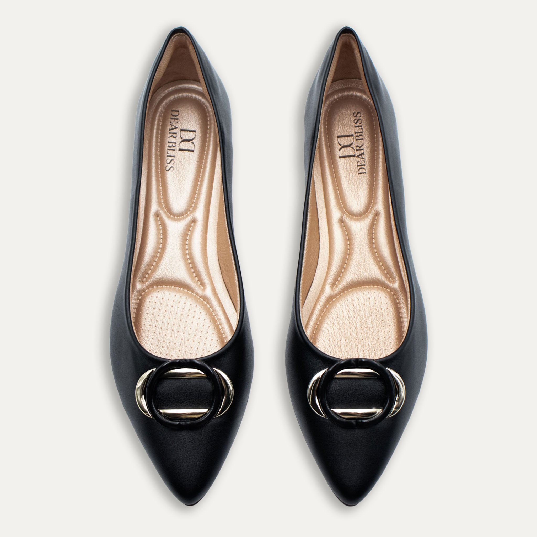 Isabella Black Pointed Toe Flats