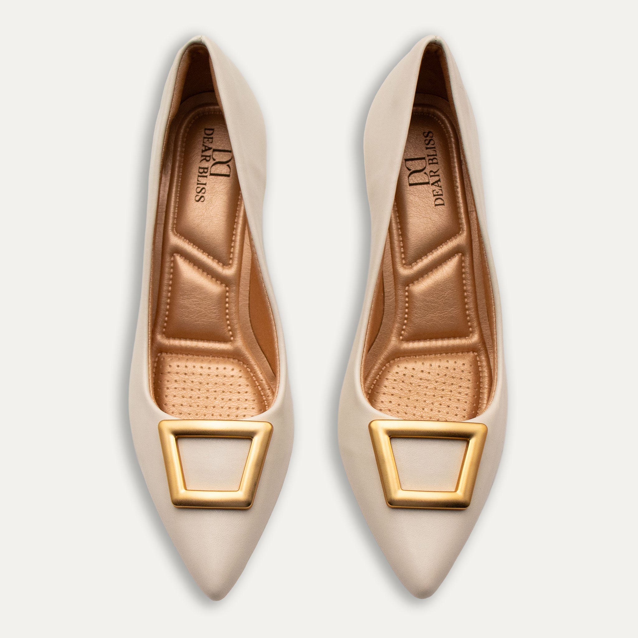 Verena Off-White Pointed Toe Block Heels