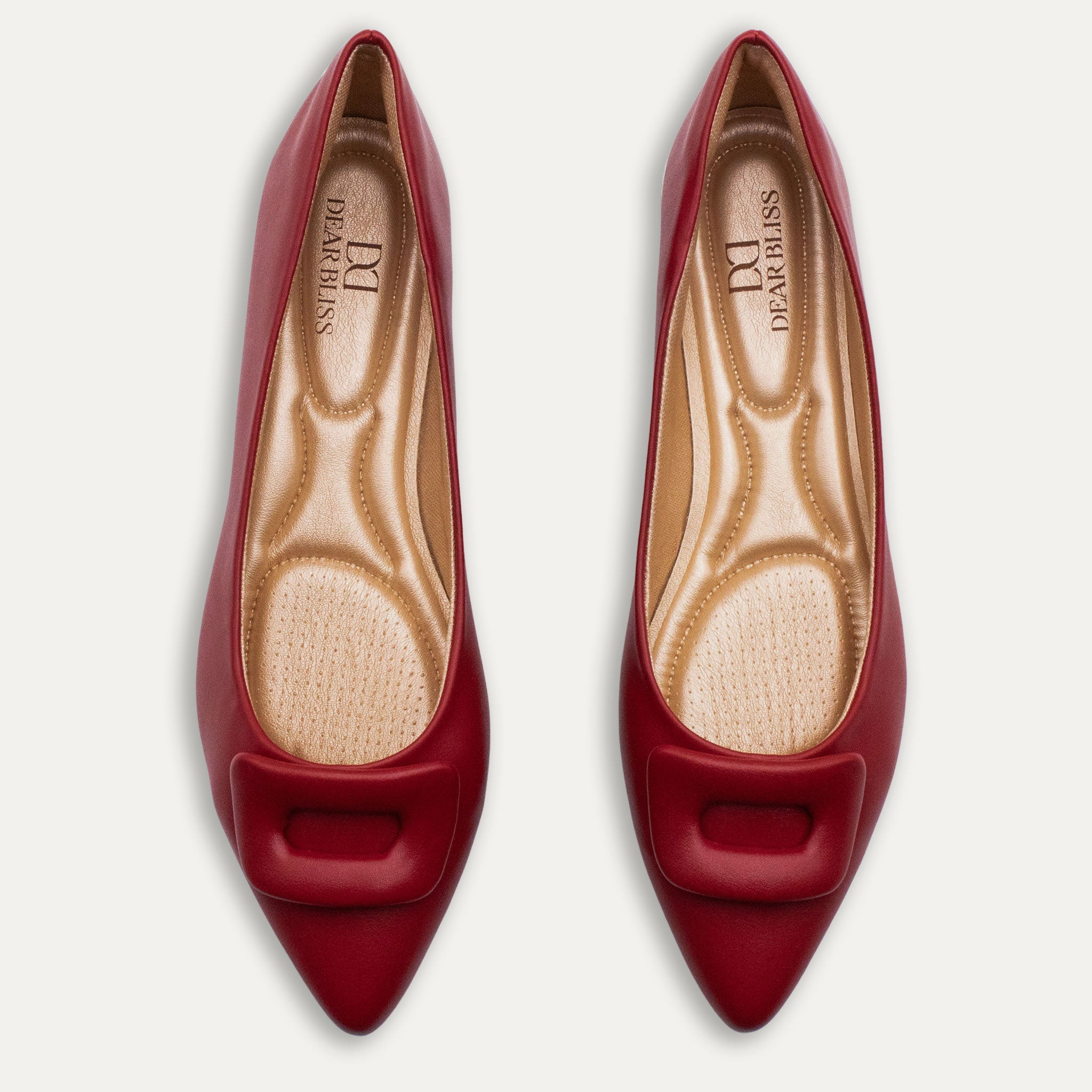 Lia Pointed Toe Flats Red