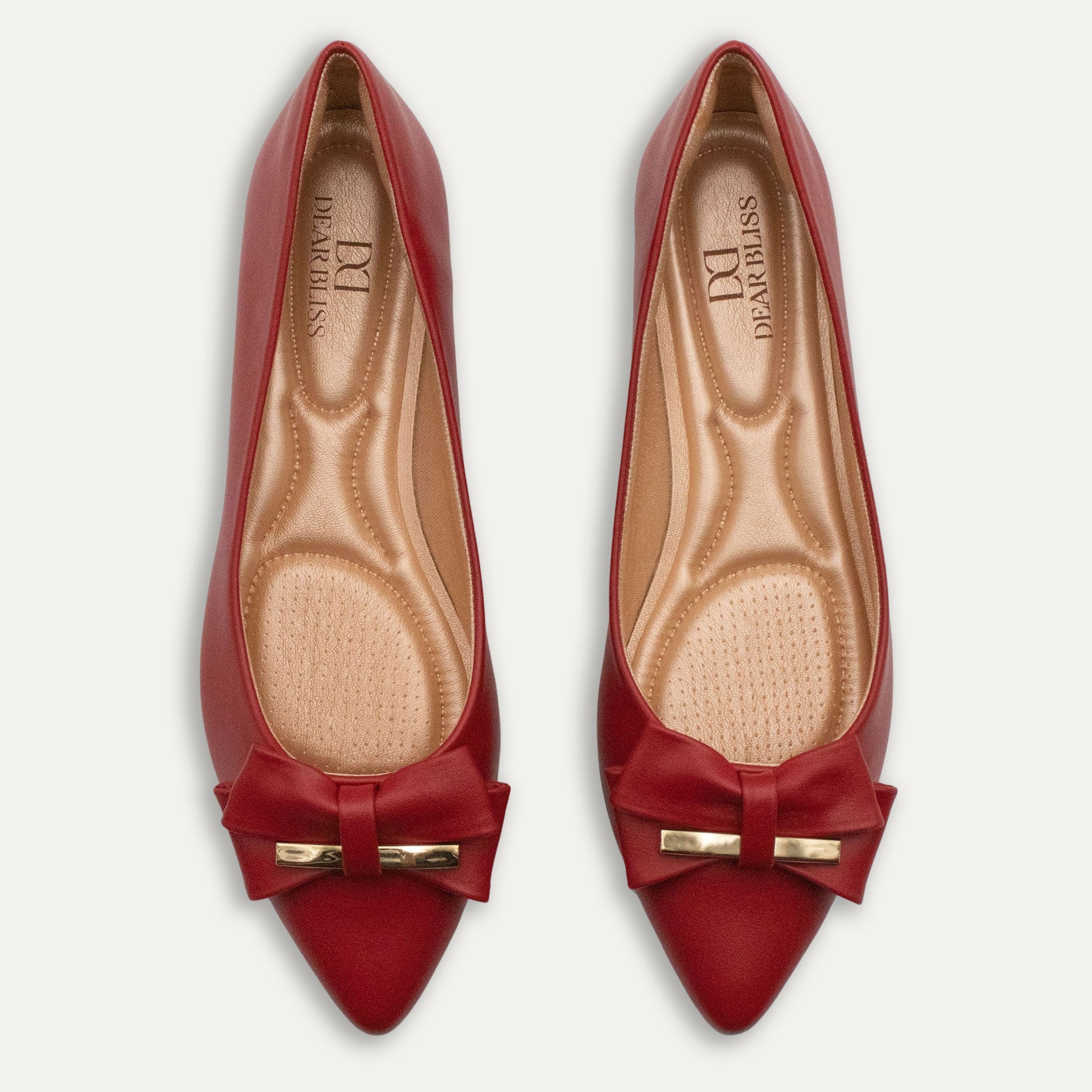 Belkis Pointed Toe Flats Red