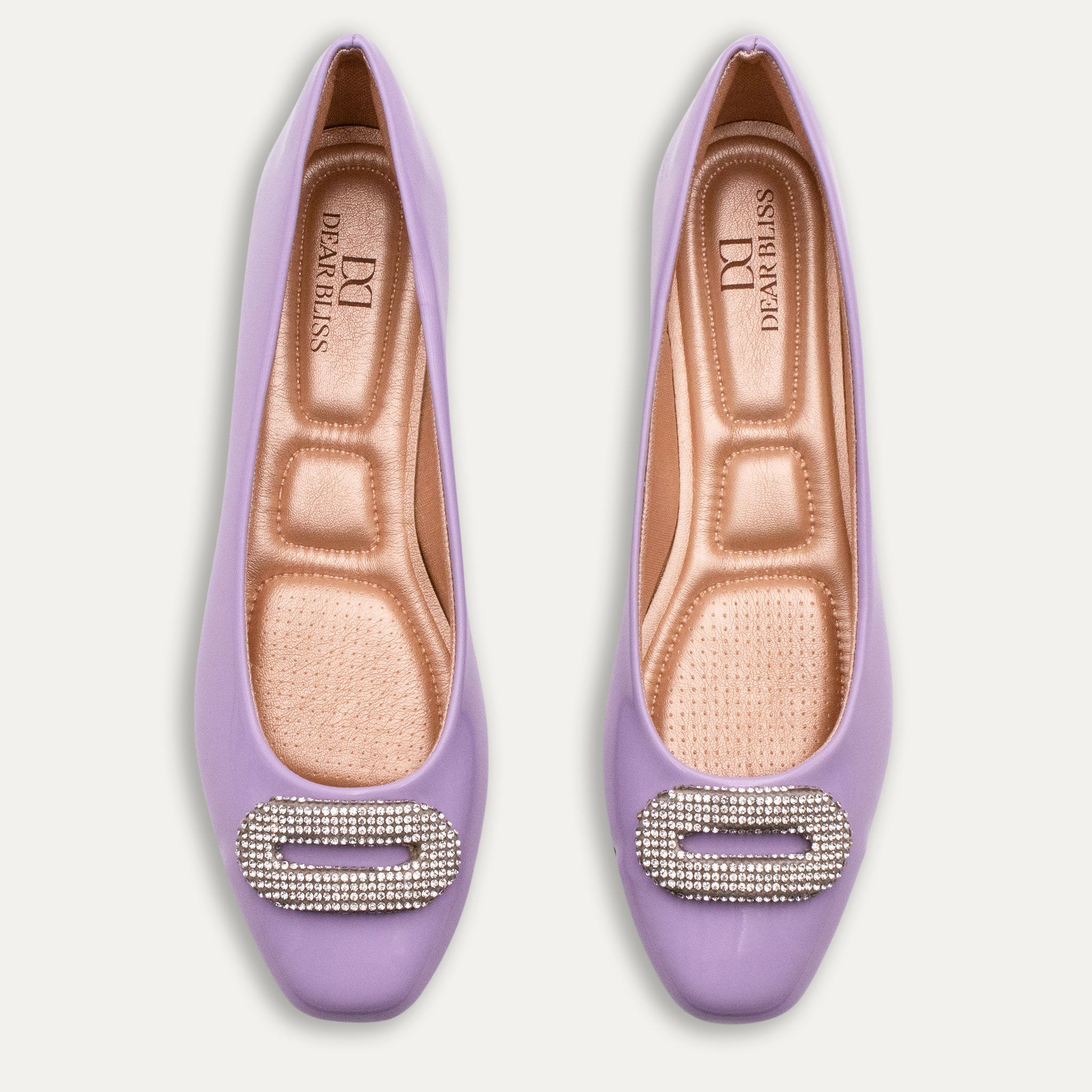 Adel Crystal Buckle Ballet Flats Mauve