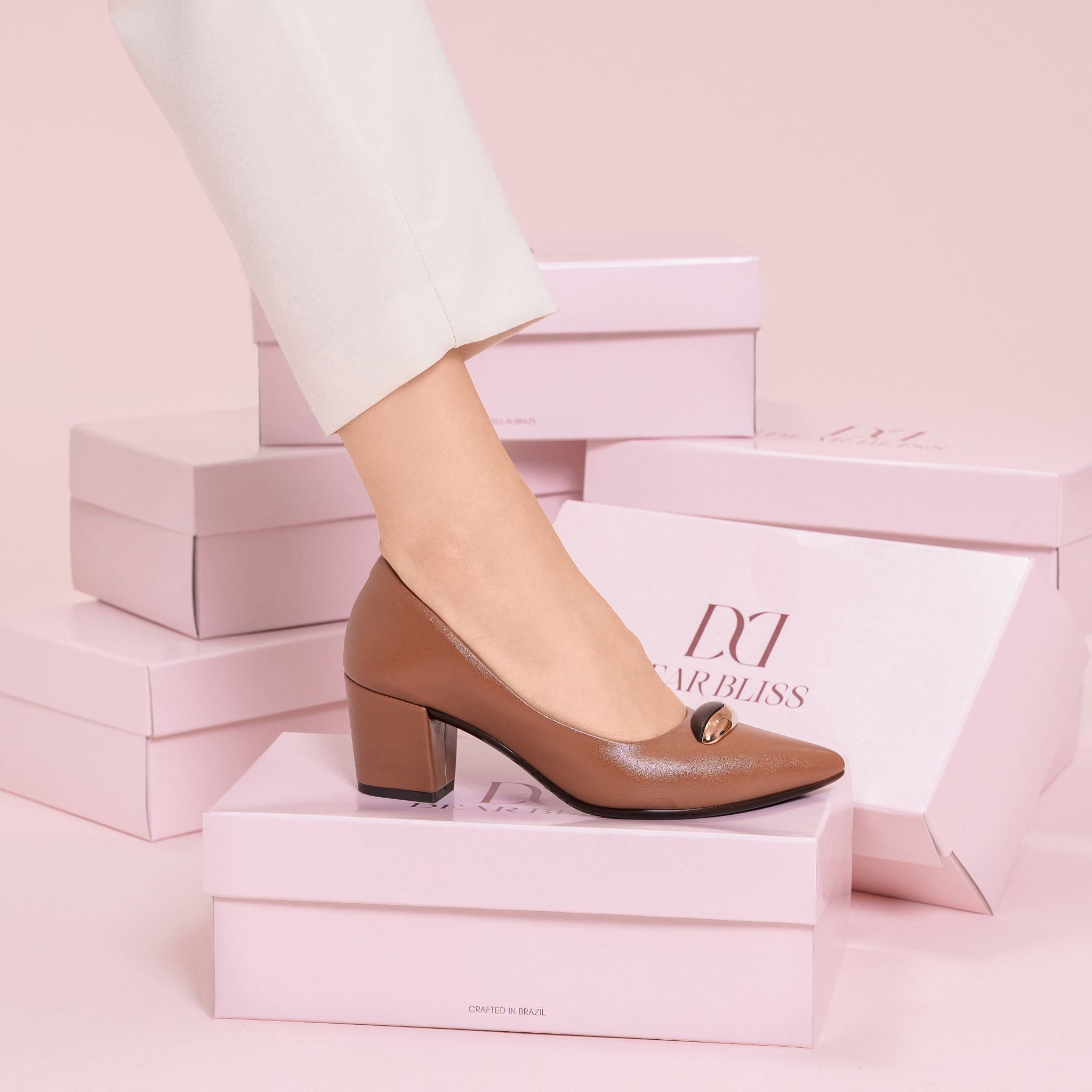 Violeta Ginger Pointed Toe Block Heels