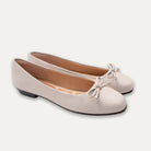 Adria Napa Bow Off-White Ballet Flats