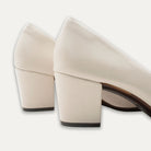 Verena Off-White Pointed Toe Block Heels