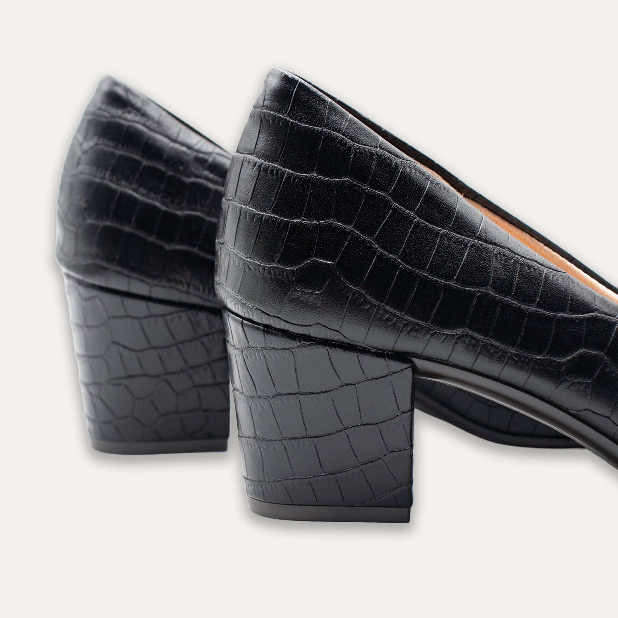 Vania Black Pointed Toe Block Heels