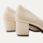 Violeta Latte Pointed Toe Block Heels