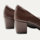 Violeta Espresso Pointed Toe Block Heels