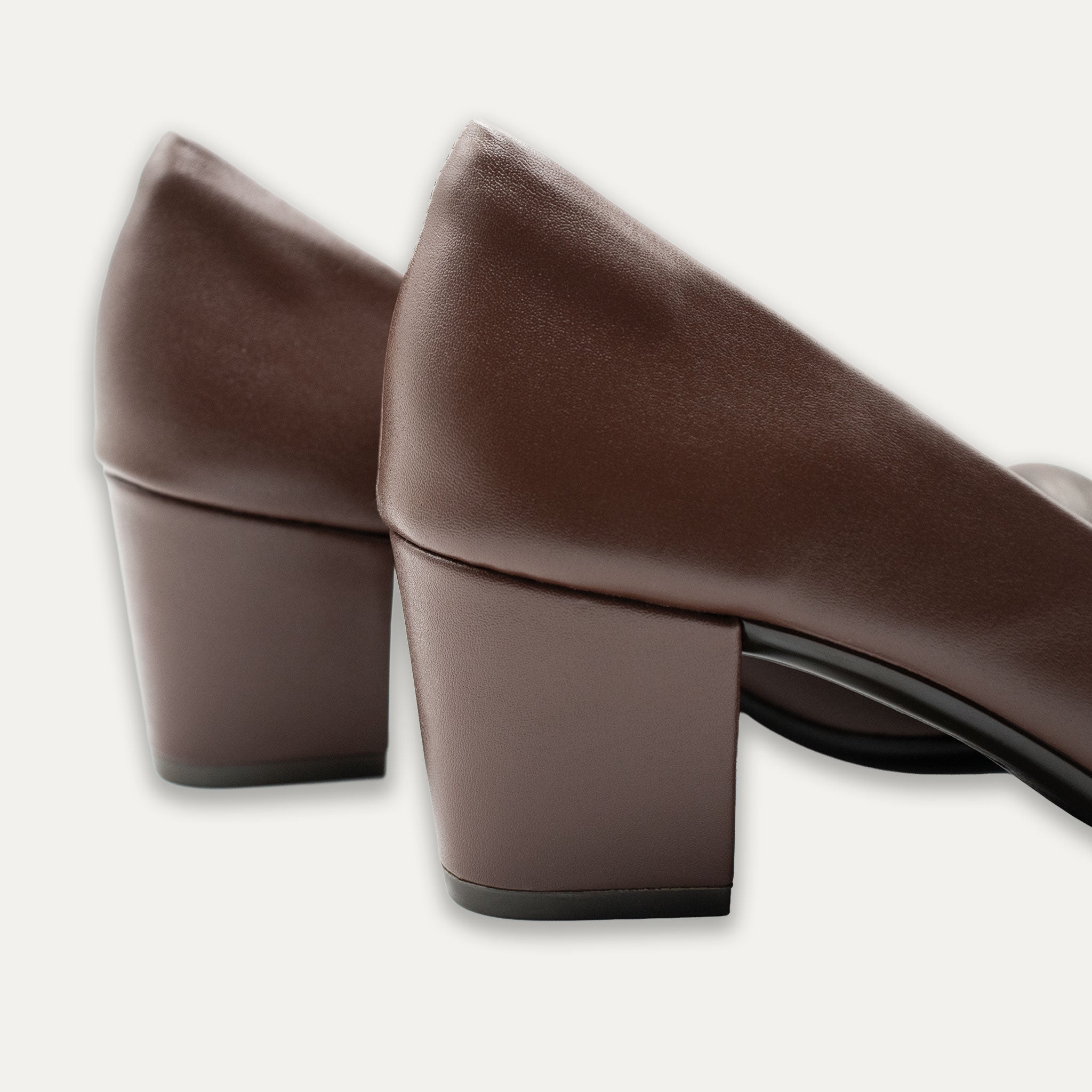 Violeta Espresso Pointed Toe Block Heels