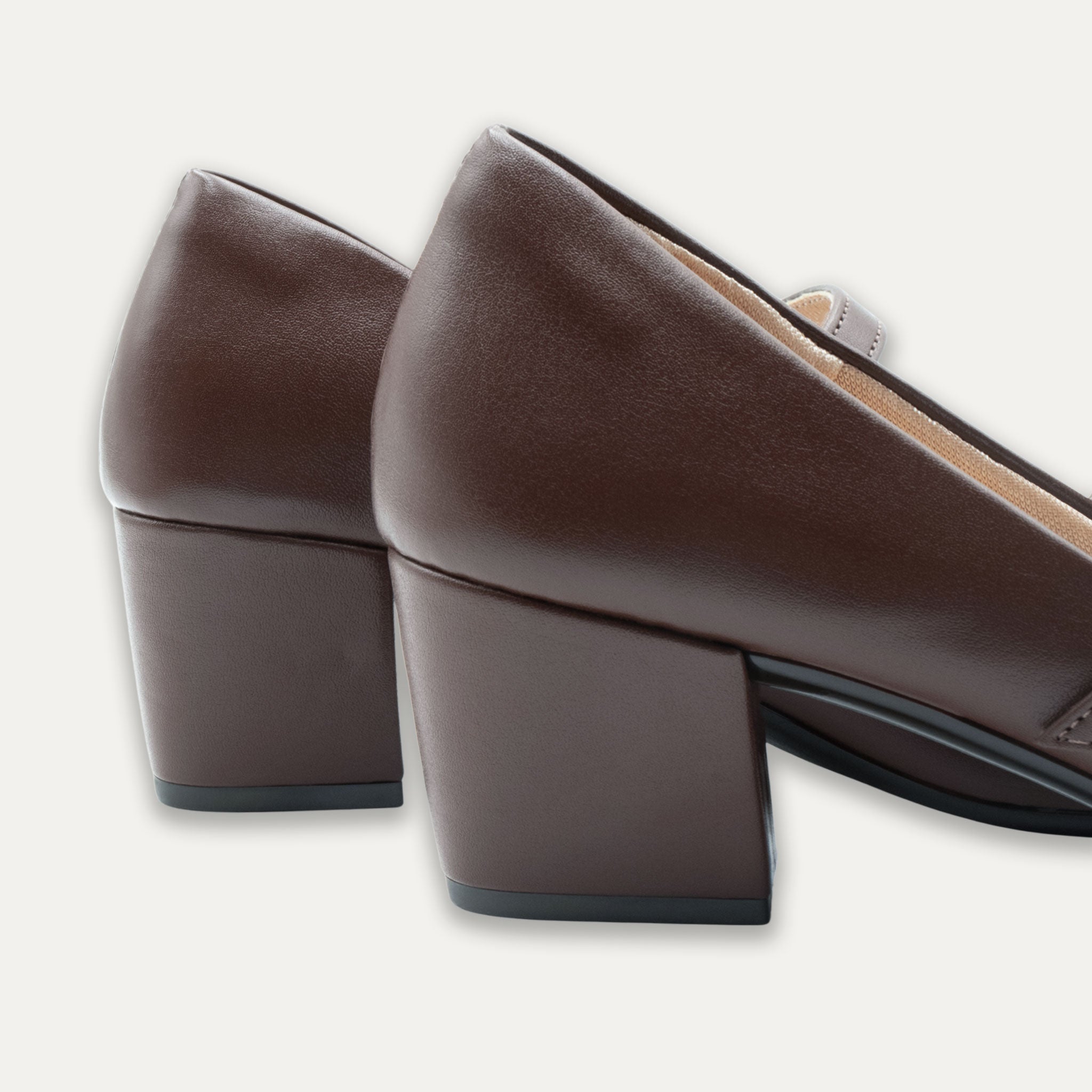 Vanina Espresso Mary Jane Block Heels