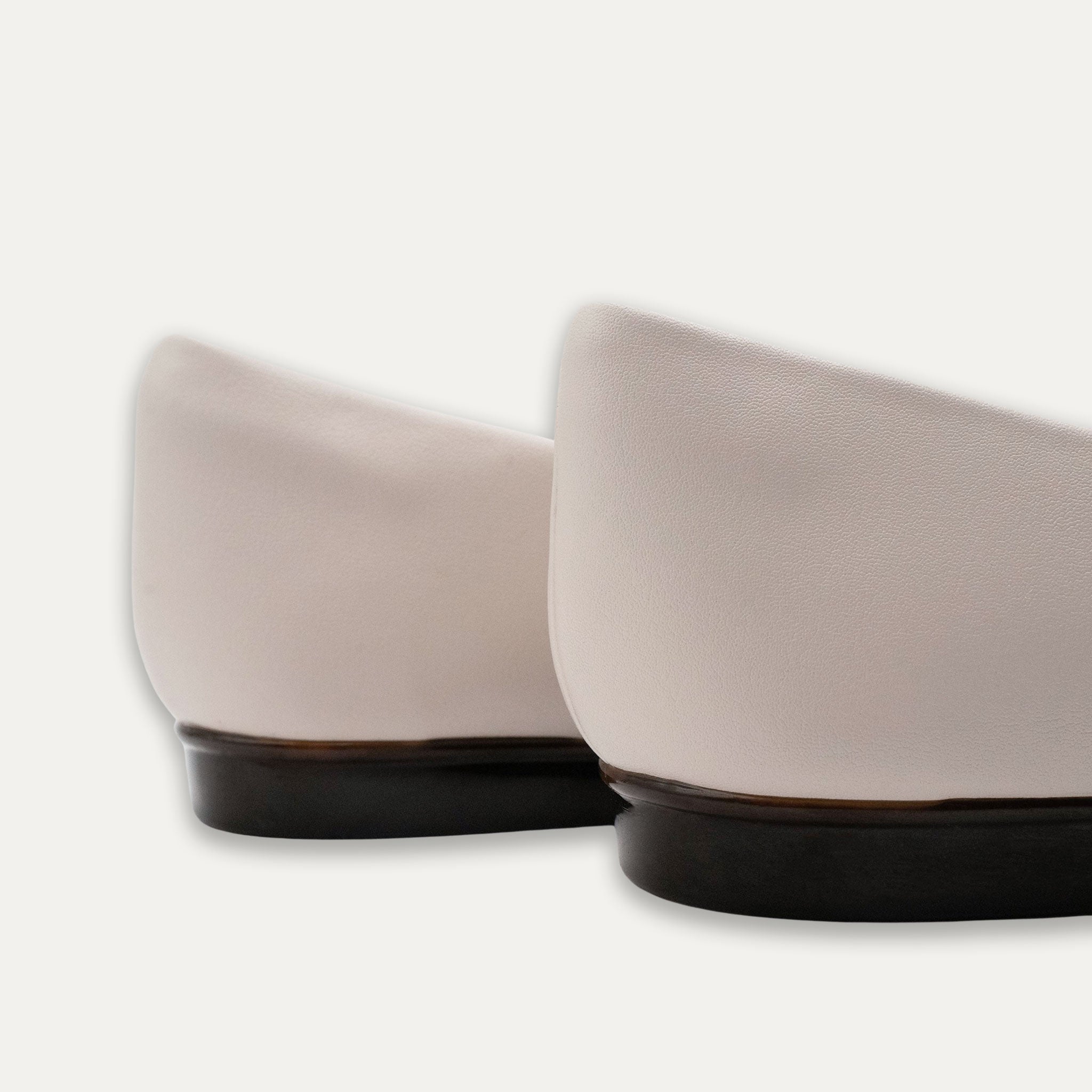 Mariana Crystal Ribbon Pointed Toe Flats Off White
