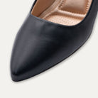 Valeria Black Pointed Toe Block Heels
