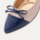 Camila Bow Two-Tone Tea Rose Pointed Flats