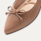 Adriana Napa Tan Bow Pointed Toe Flats