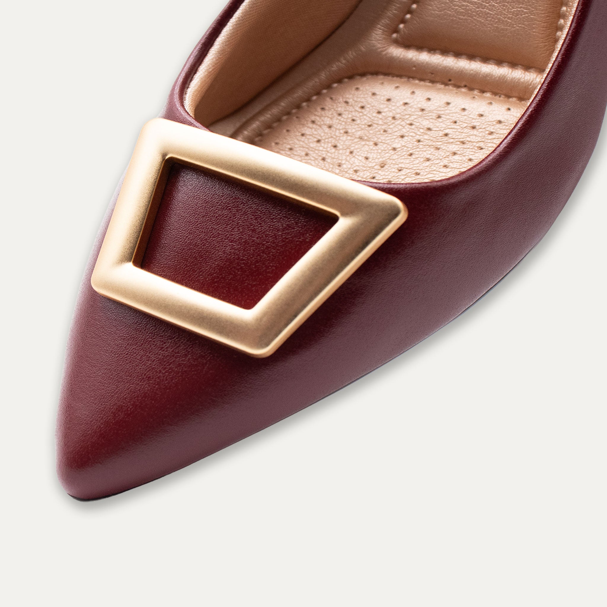 Verena Burgundy Pointed Toe Block Heels
