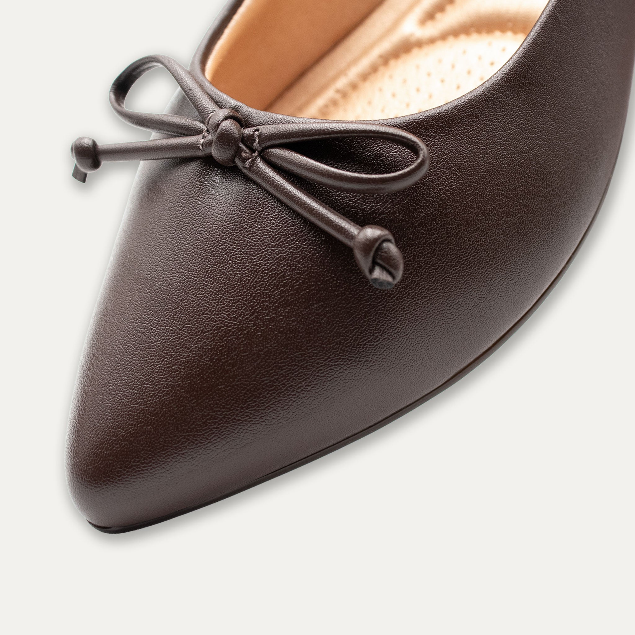Adriana Napa Coffee Bow Pointed Toe Flats
