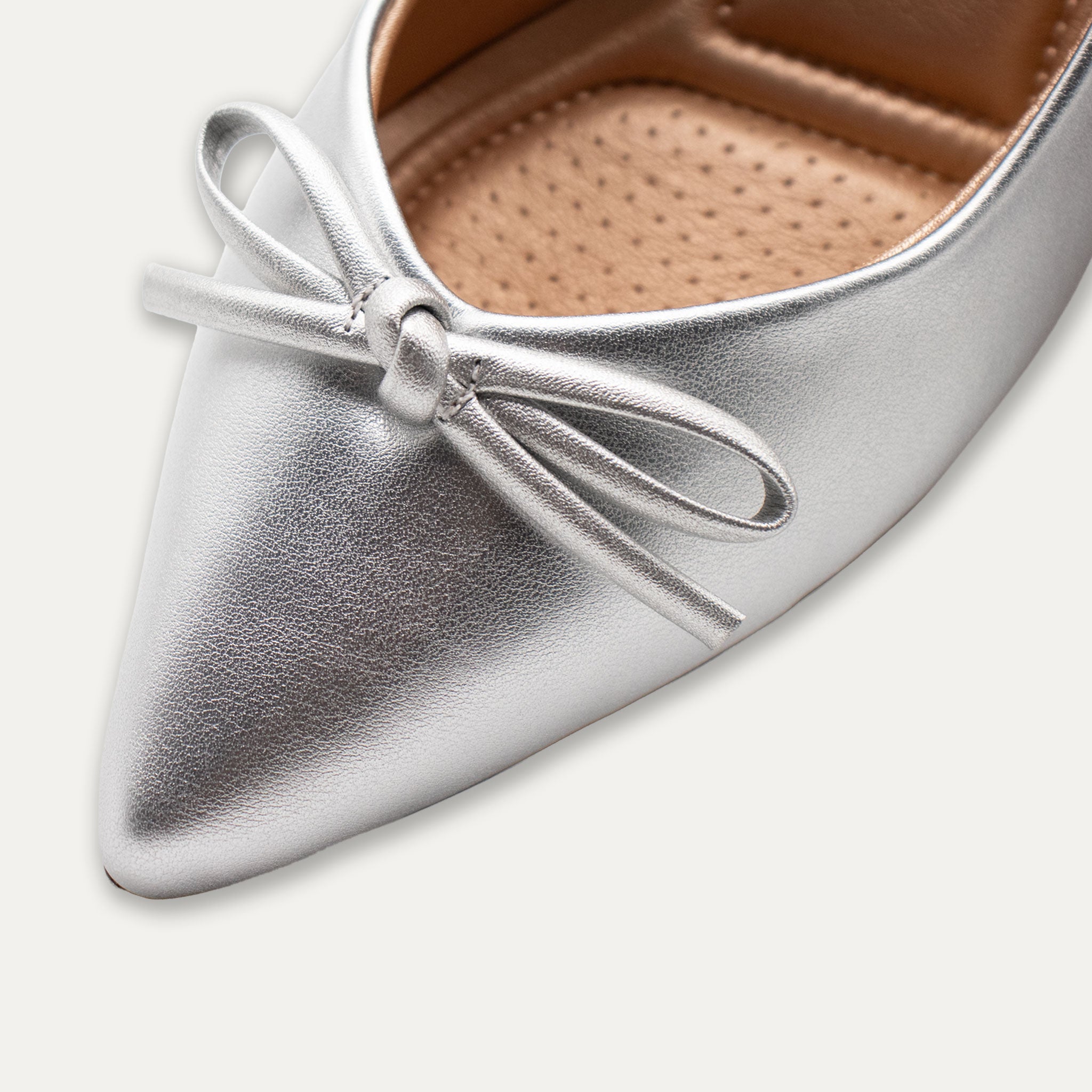 Valera Silver Pointed Toe Block Heels