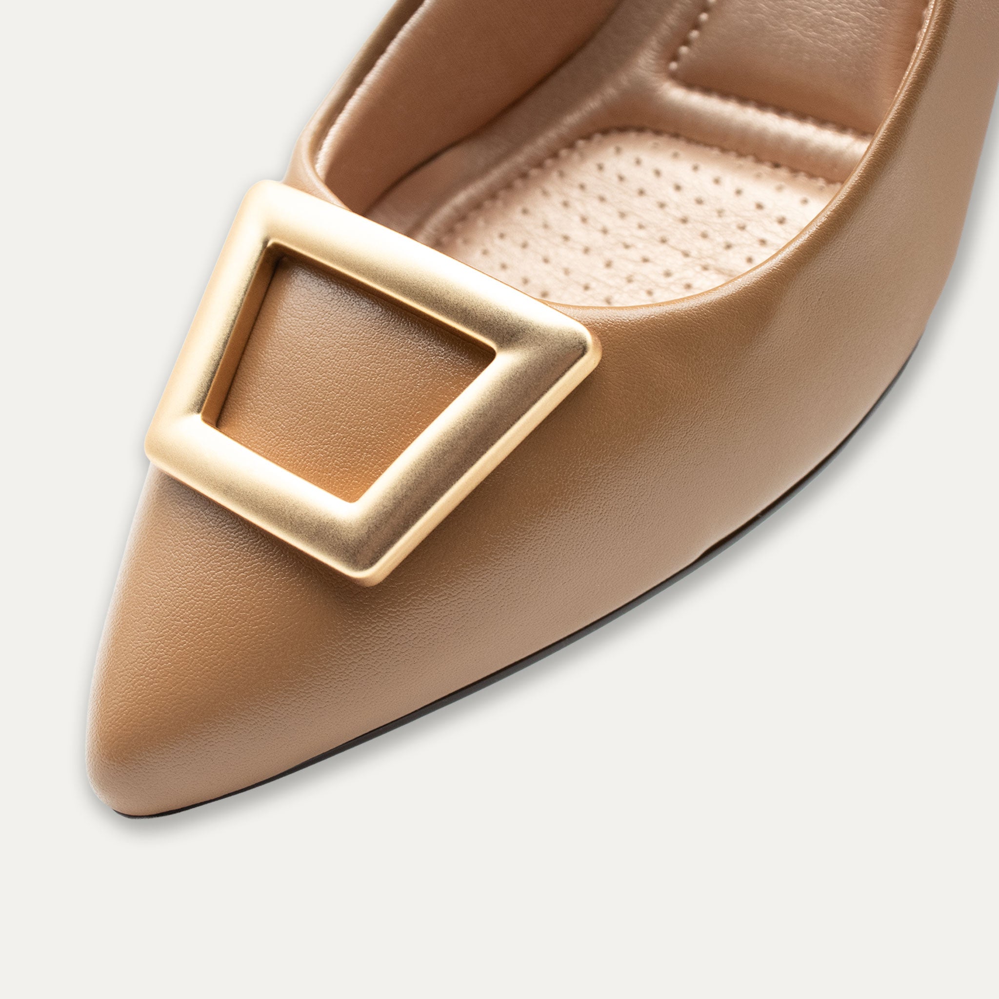 Verena Cappuccino Pointed Toe Block Heels