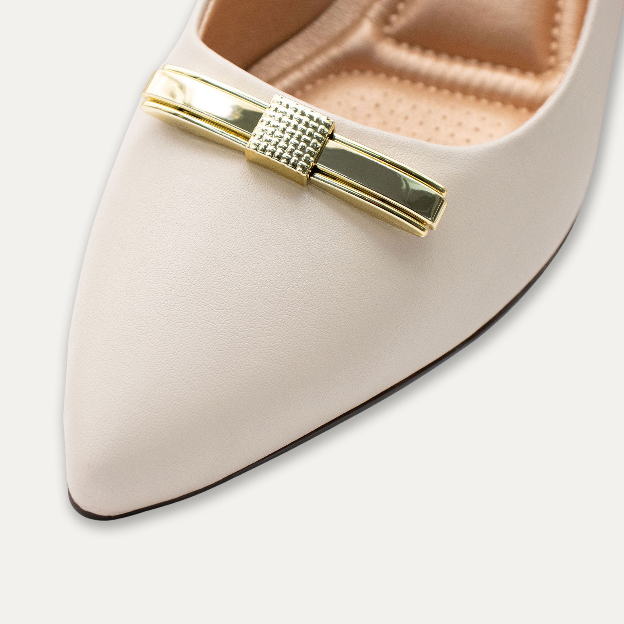 Valentina Off-White Block Heels