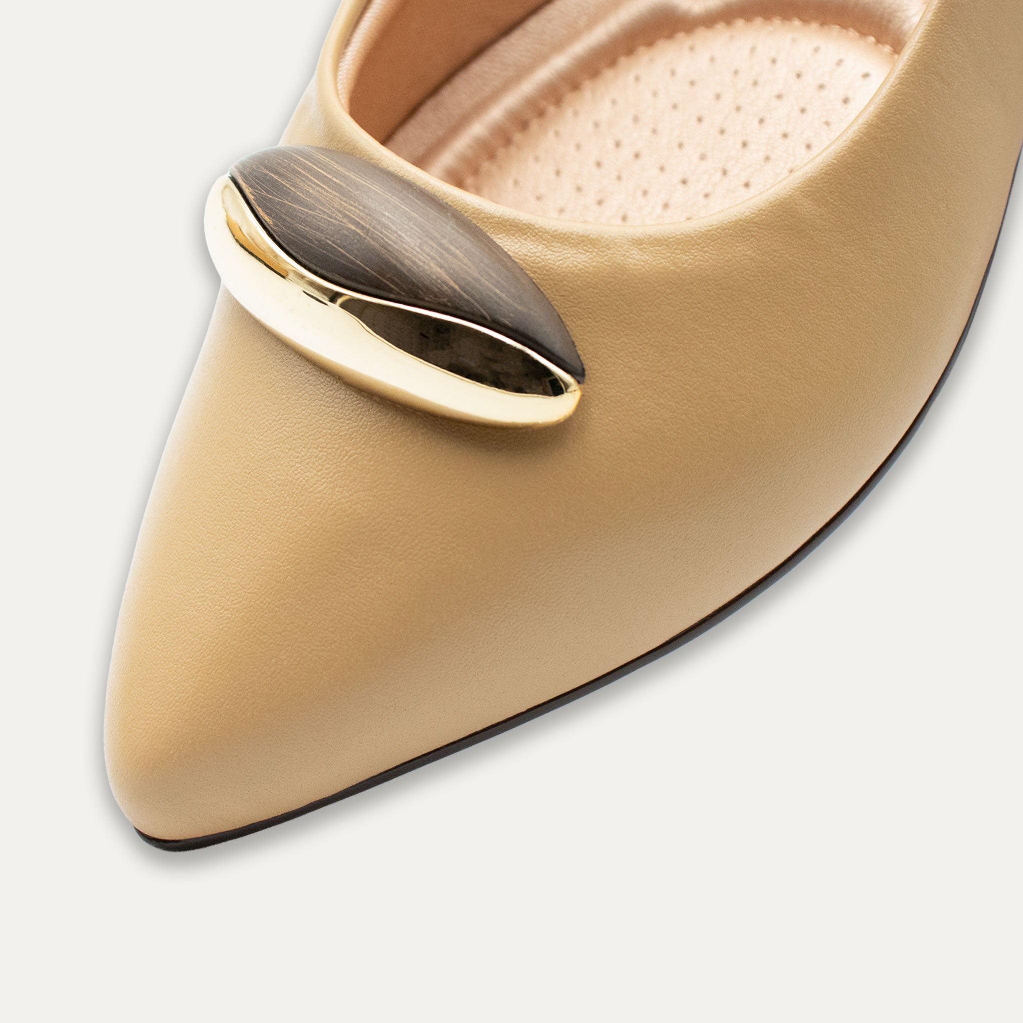 Evita Caramel Pointed Toe Flats
