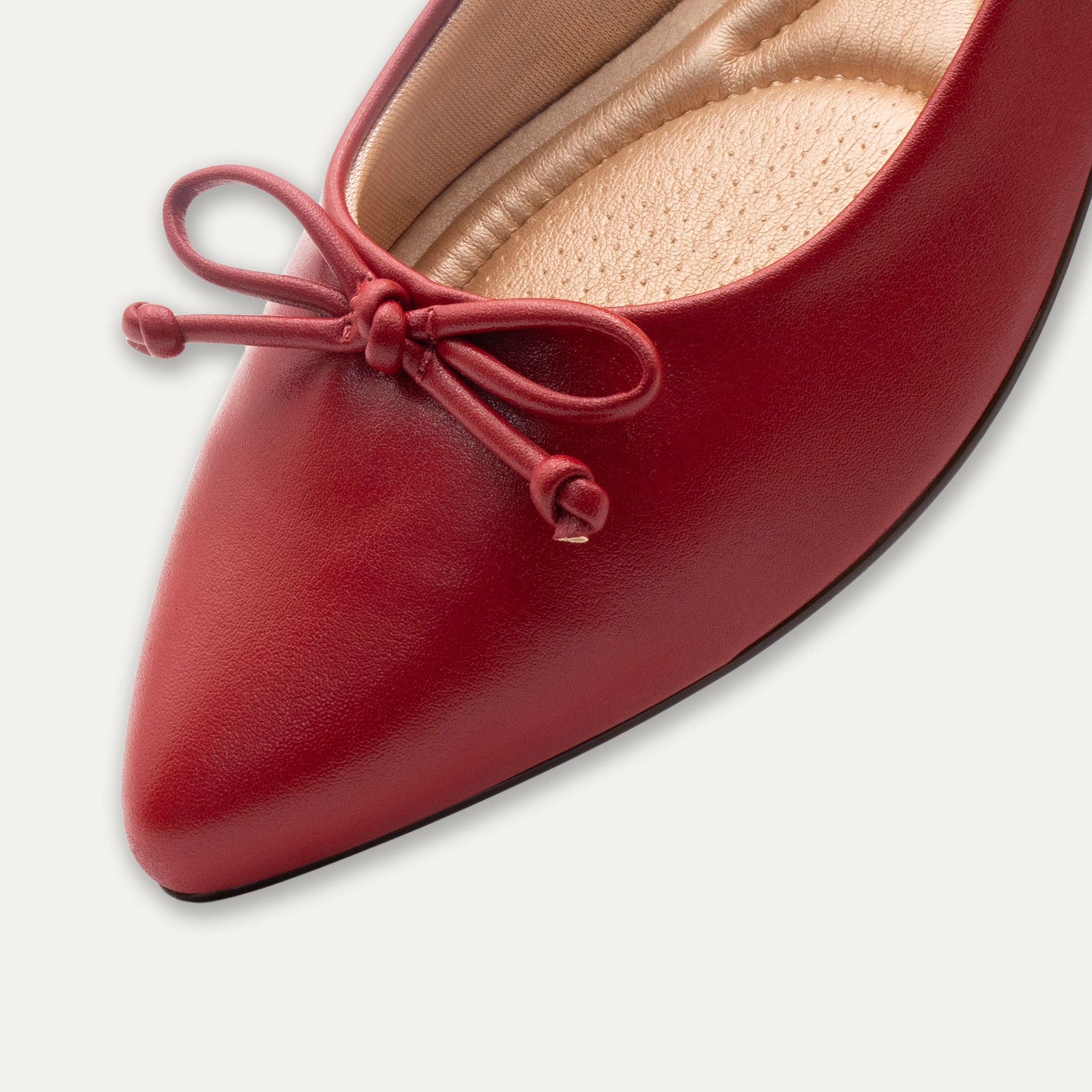 Adriana Napa Red Bow Pointed Toe Flats