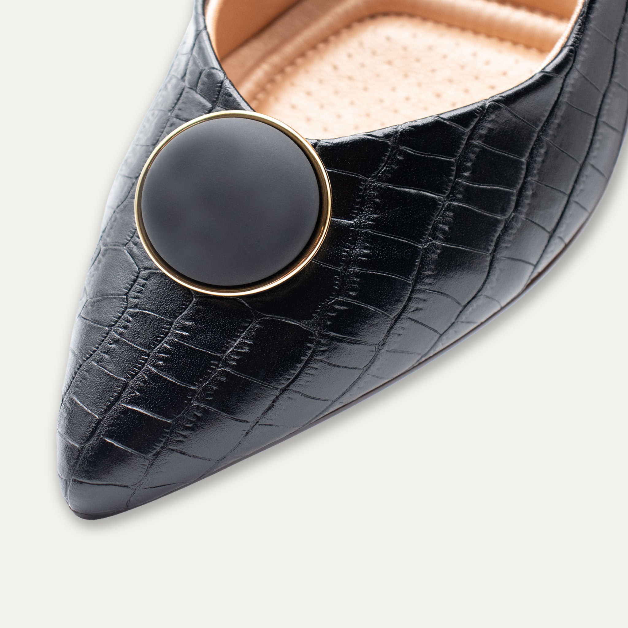 Vania Black Pointed Toe Block Heels