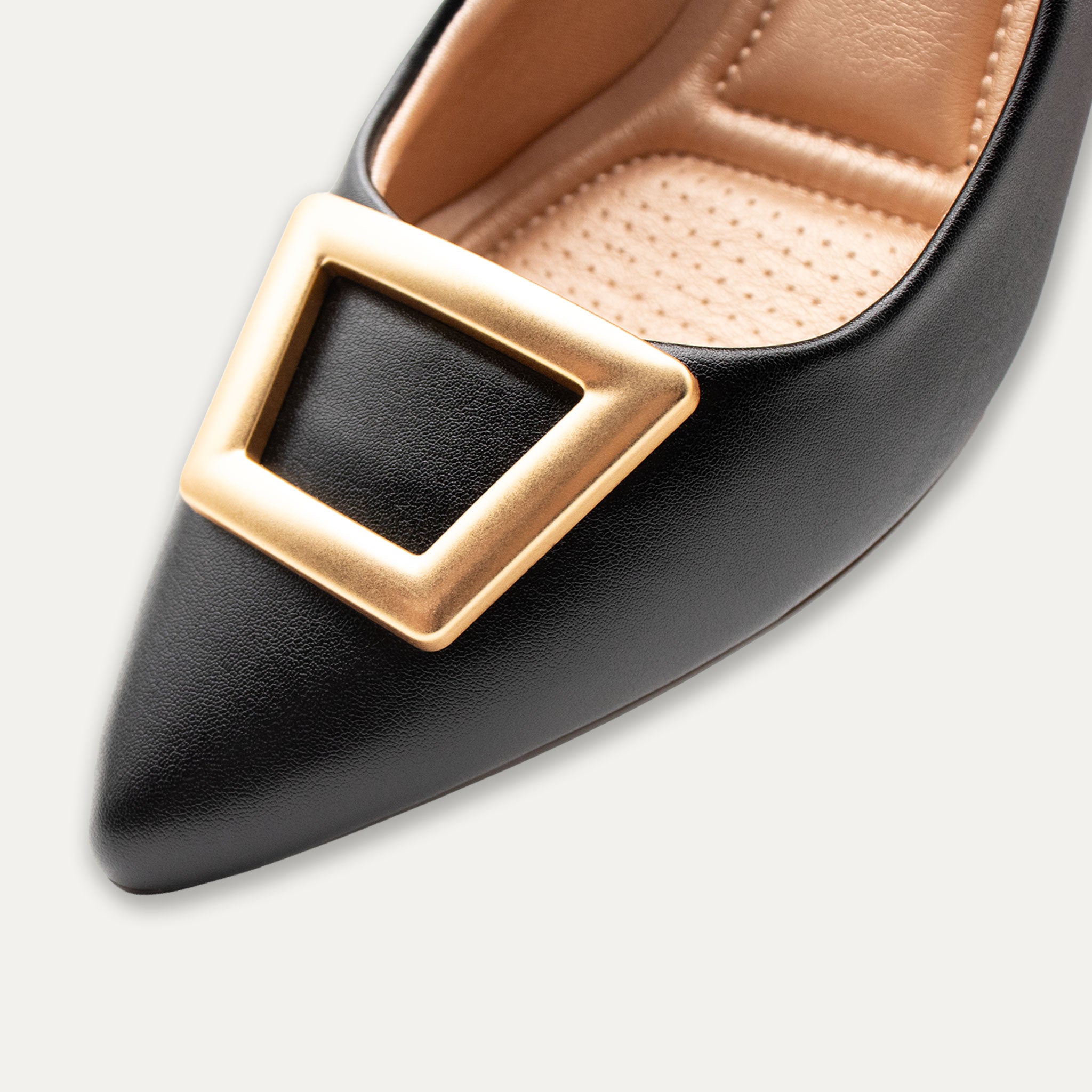 Verena Black Pointed Toe Block Heels