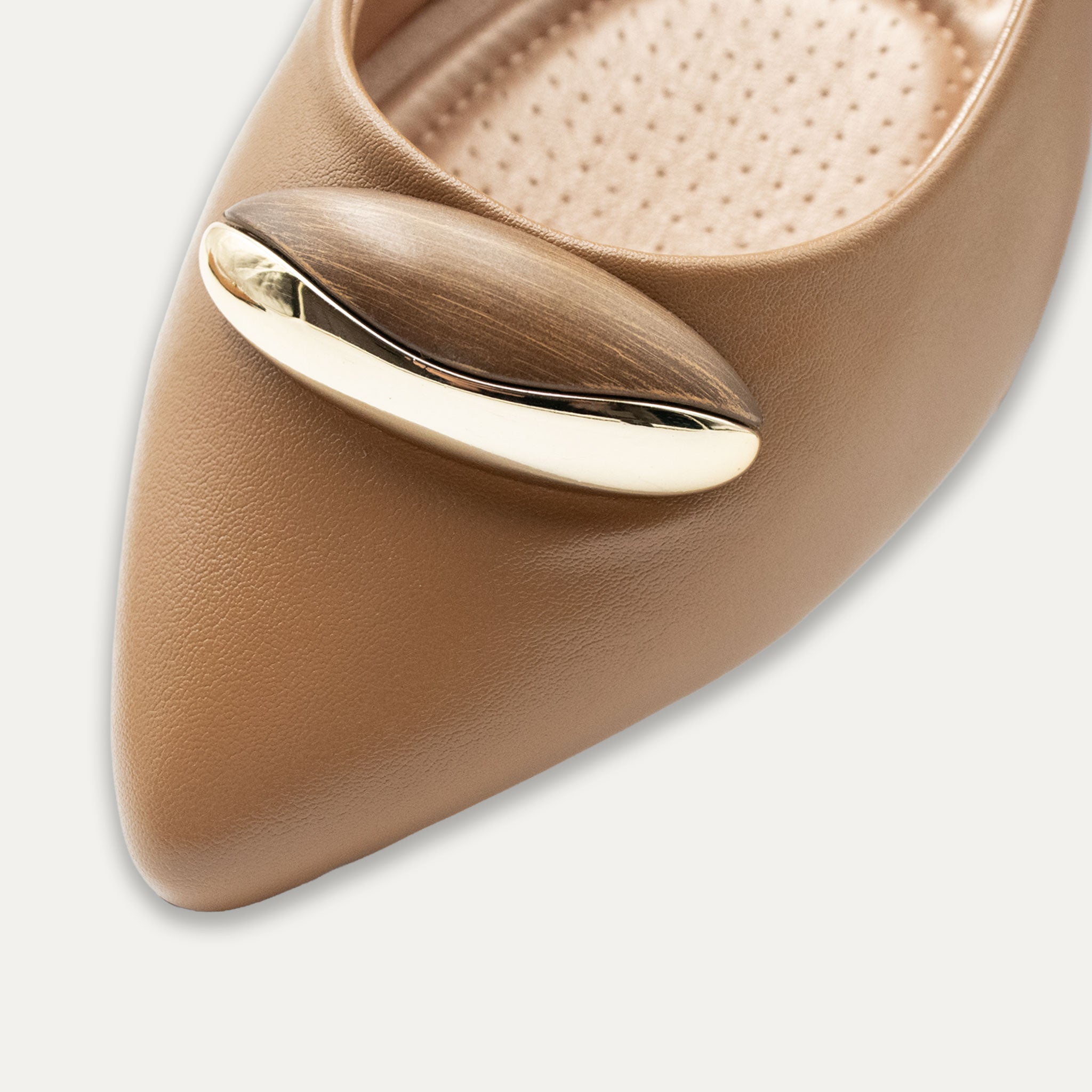 Evita Cappuccino Pointed Toe Flats