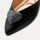 Leticia Heart Pointed Toe Flats Black