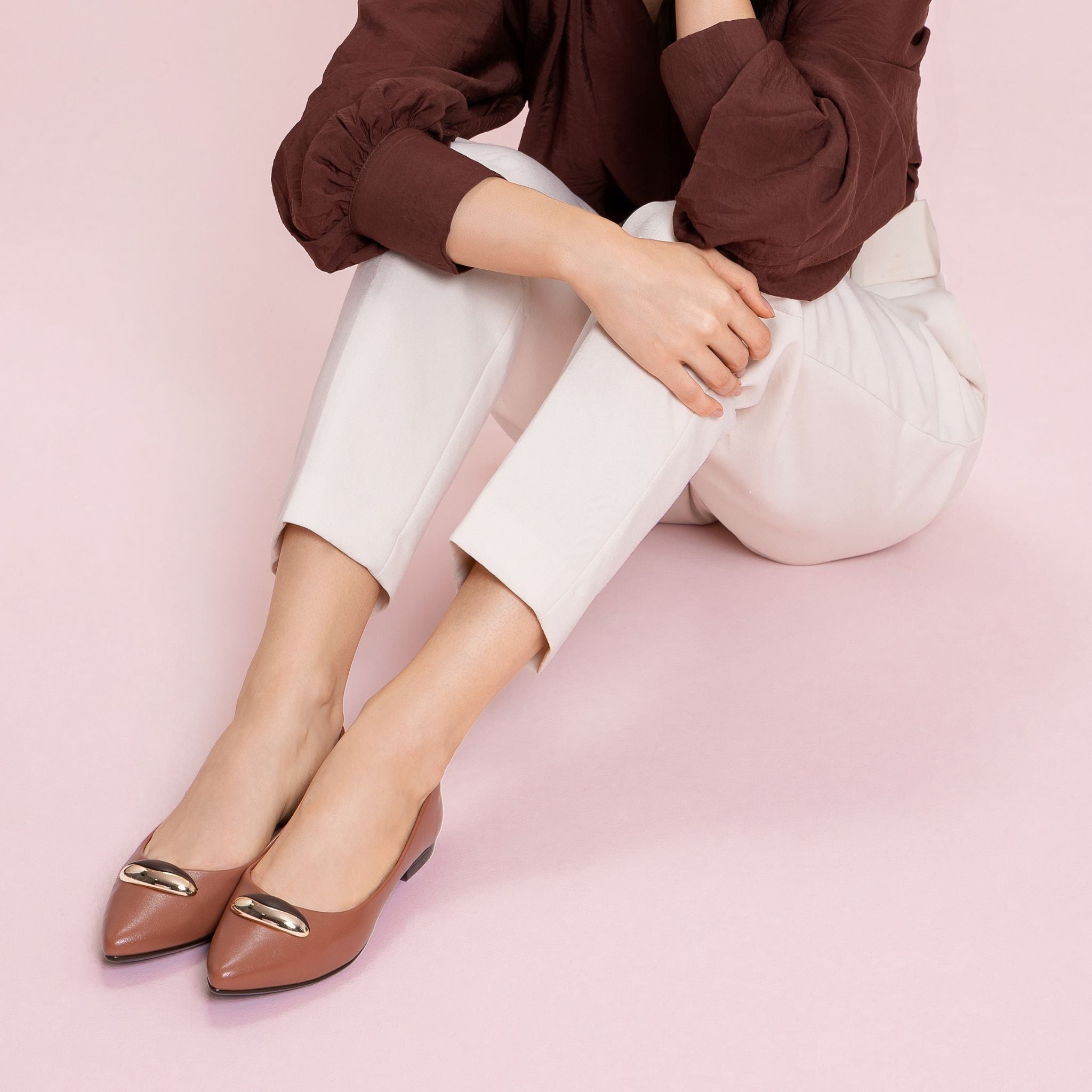 Evita Ginger Pointed Toe Flats