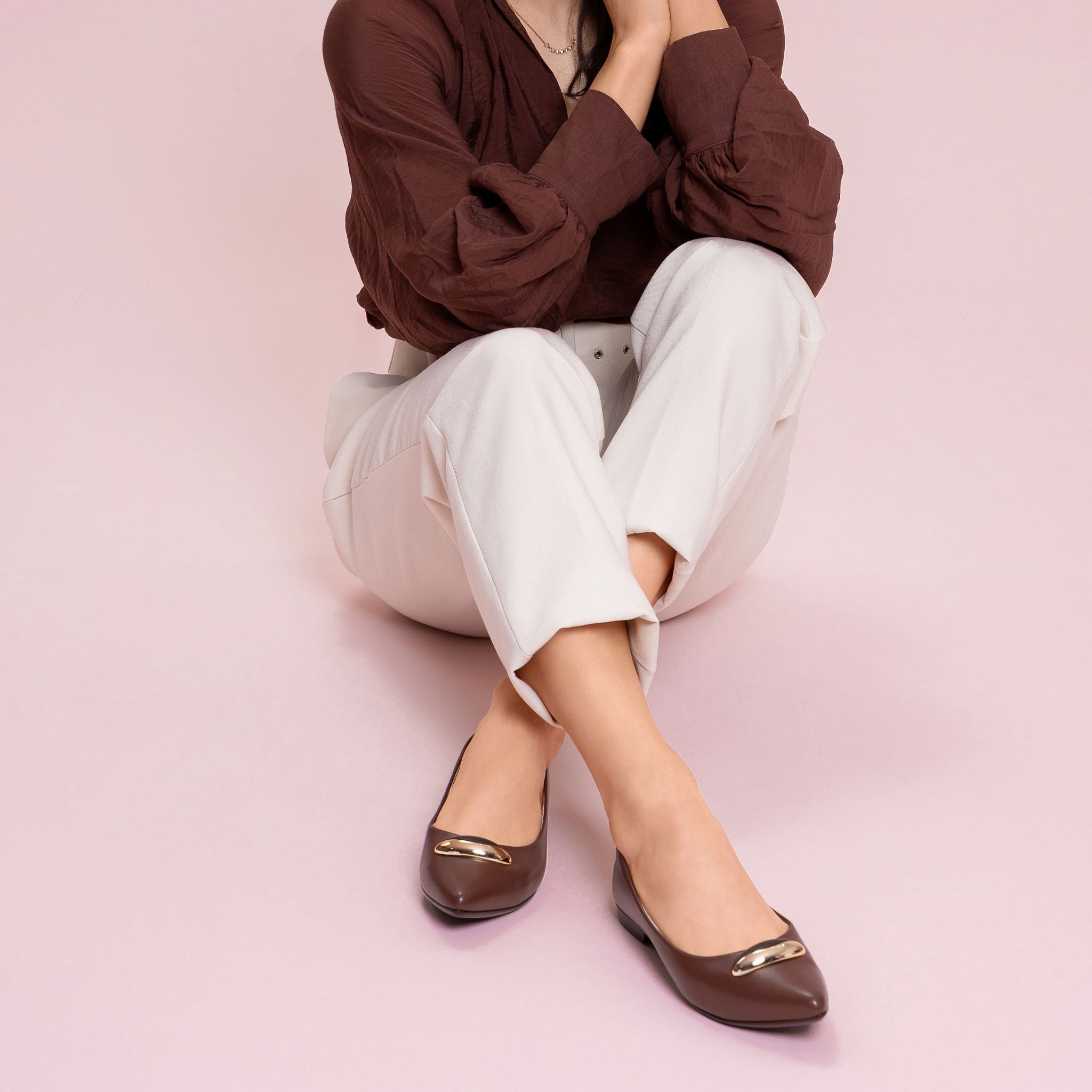 Evita Espresso Pointed Toe Flats