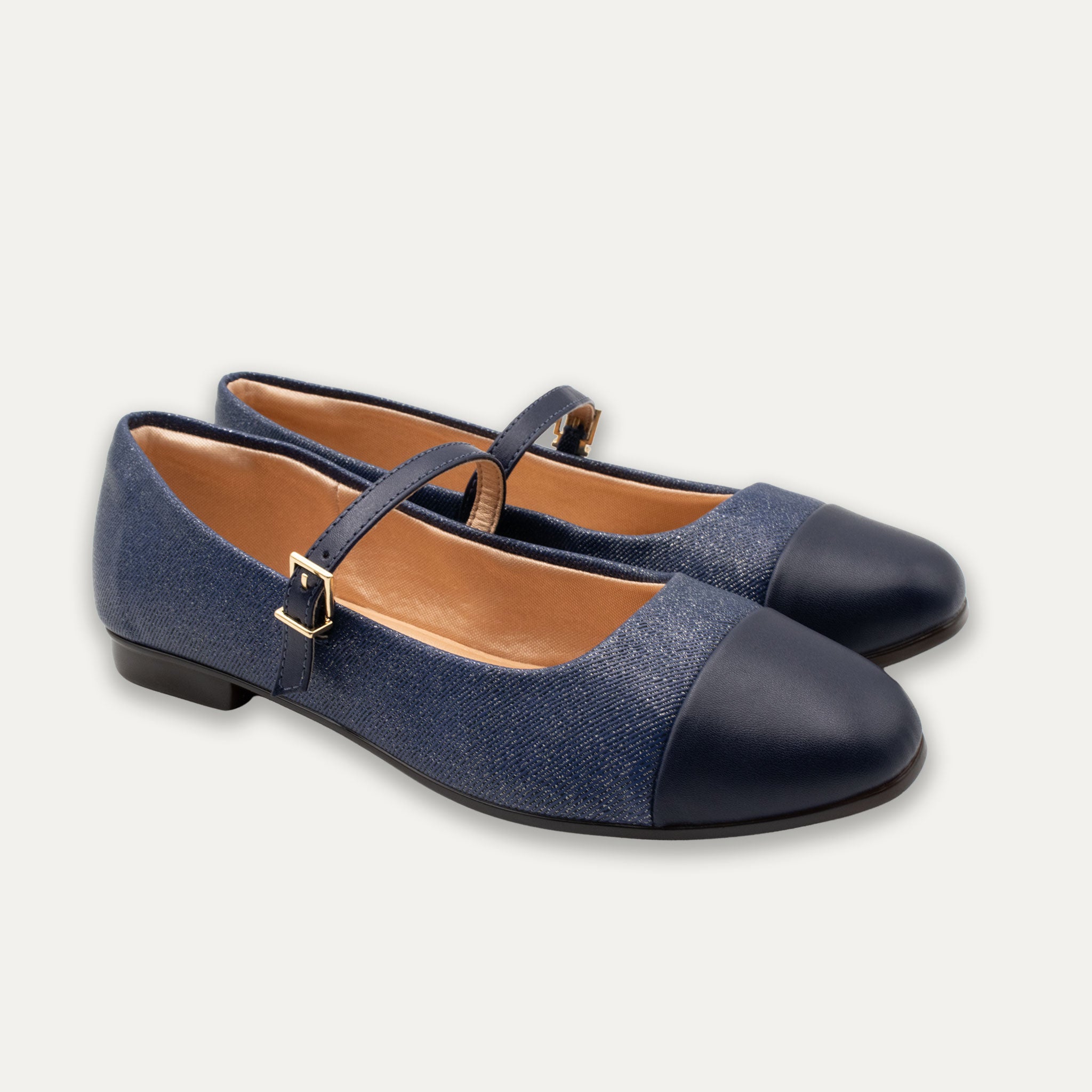 Mila Jeans Azul Mary Jane Ballet Flats