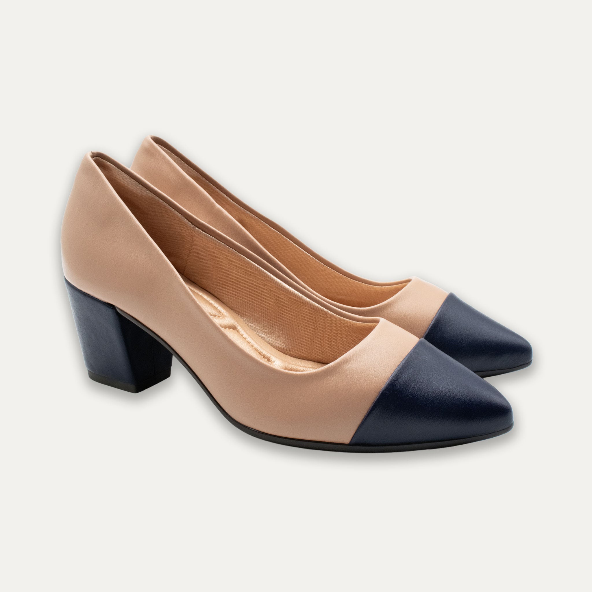 Vilma Two-Tone Antique Block Heels
