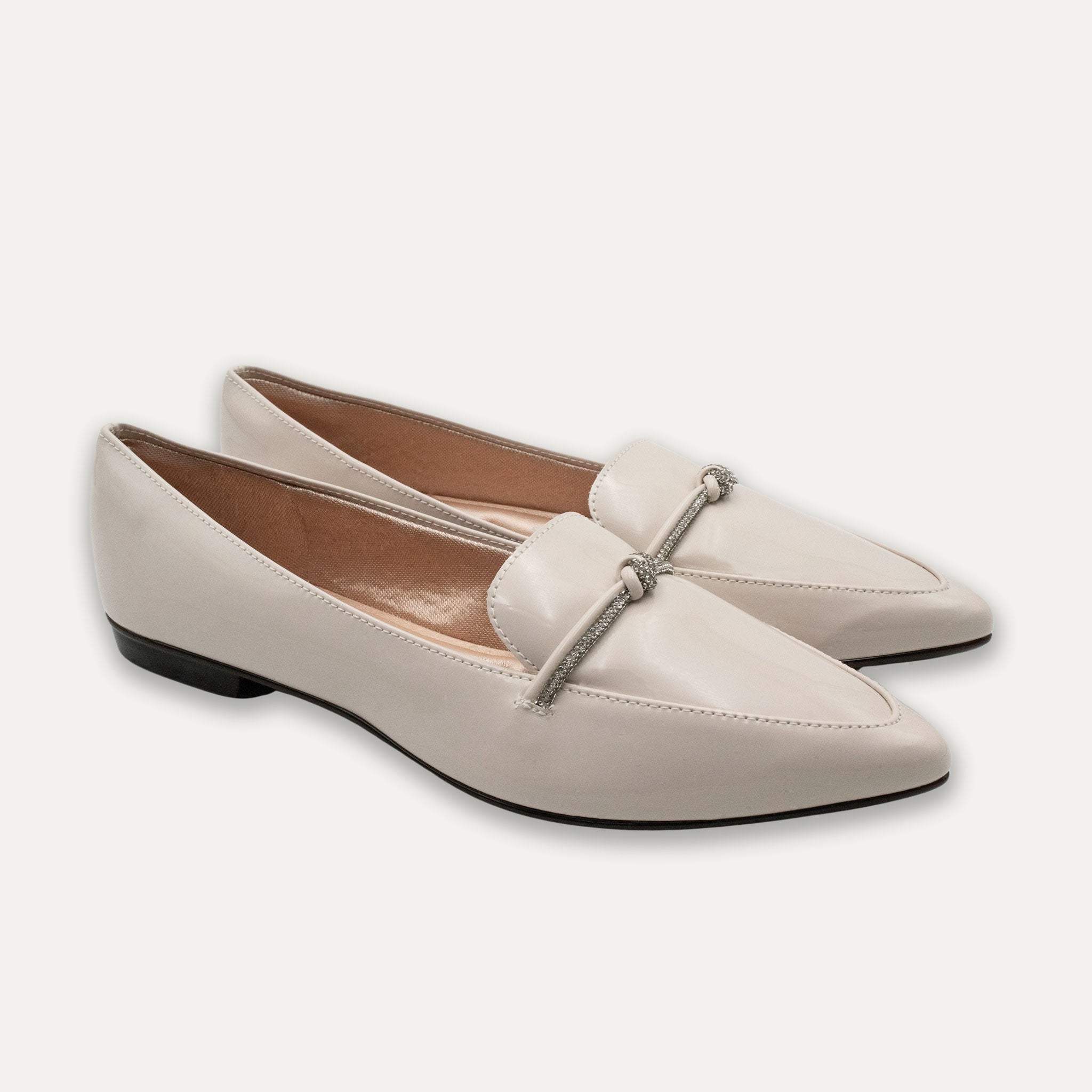 Viviana Pointed Toe Loafers Off White