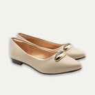 Evita Latte Pointed Toe Flats