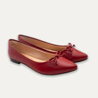 Adriana Napa Red Bow Pointed Toe Flats