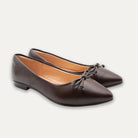 Adriana Napa Coffee Bow Pointed Toe Flats